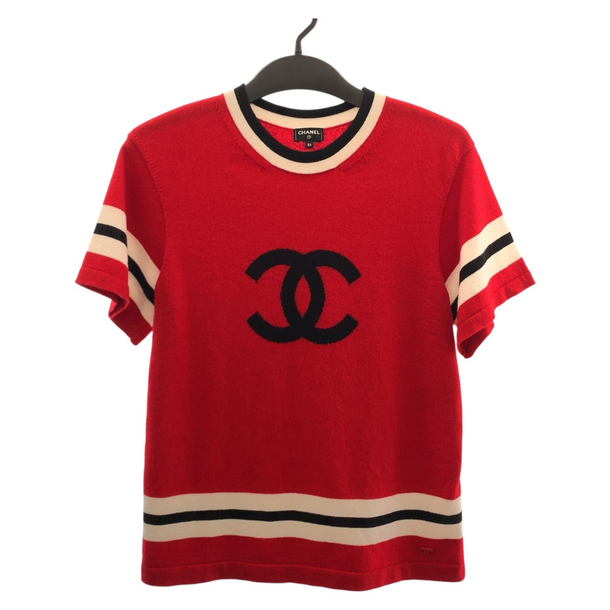 Chanel knit cashmere COCO Mark 34 Red Handbag
