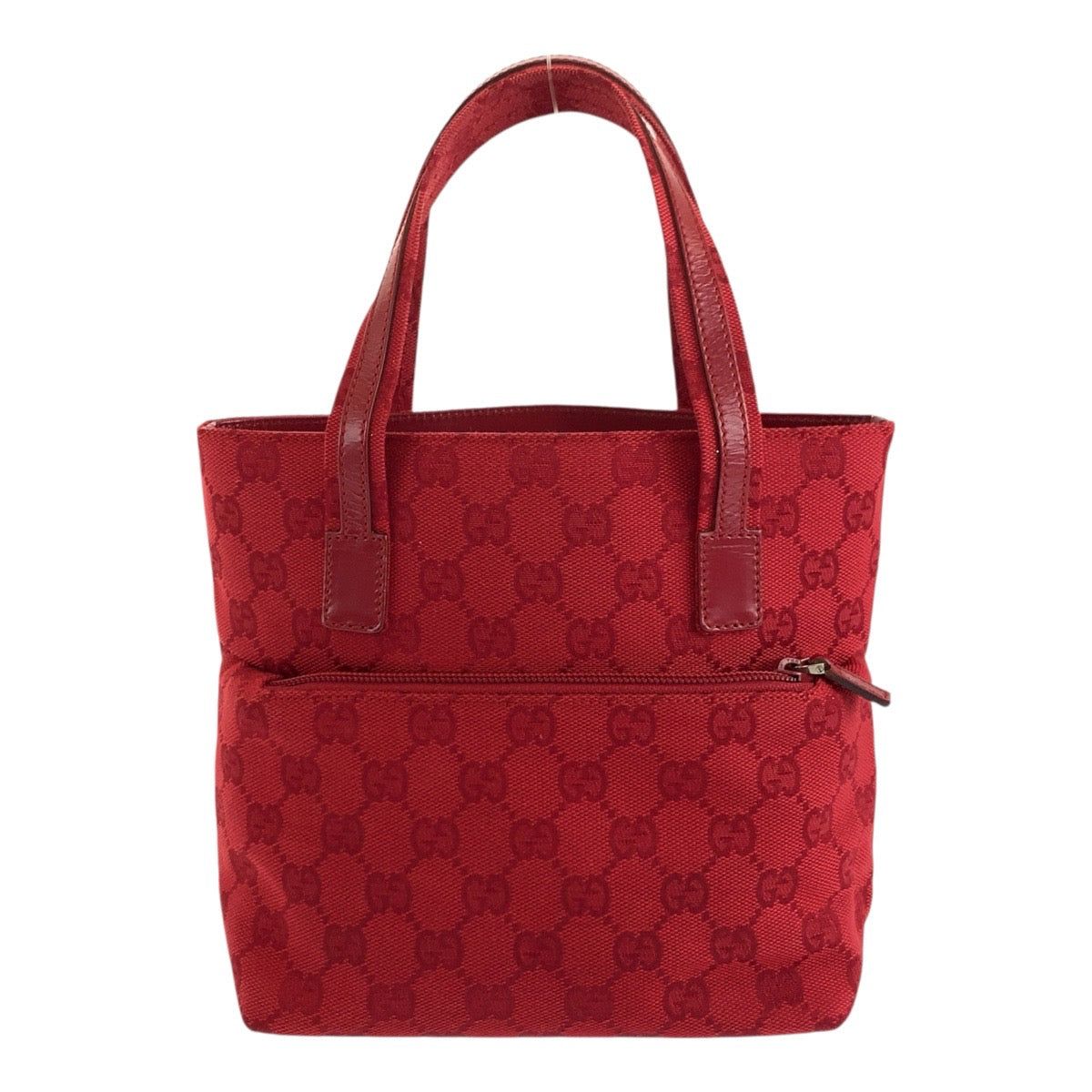 Gucci 002 GG Metal Canvas Red Silver Tote Bag