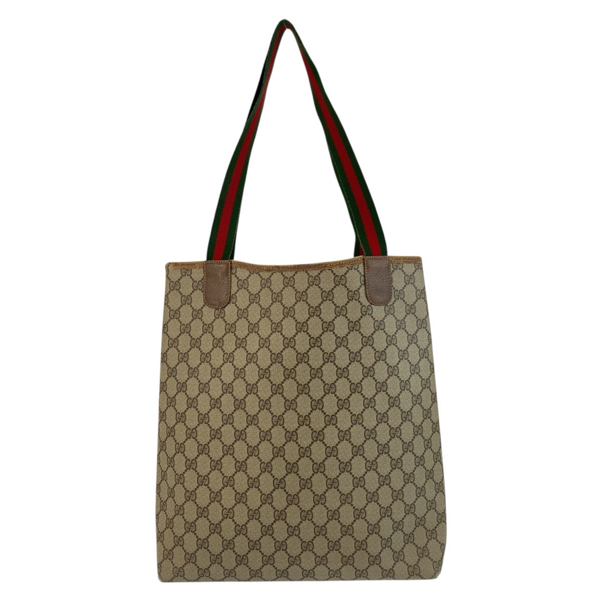 Gucci 39 GG Supreme Sherry Line Canvas Beige Tote Bag