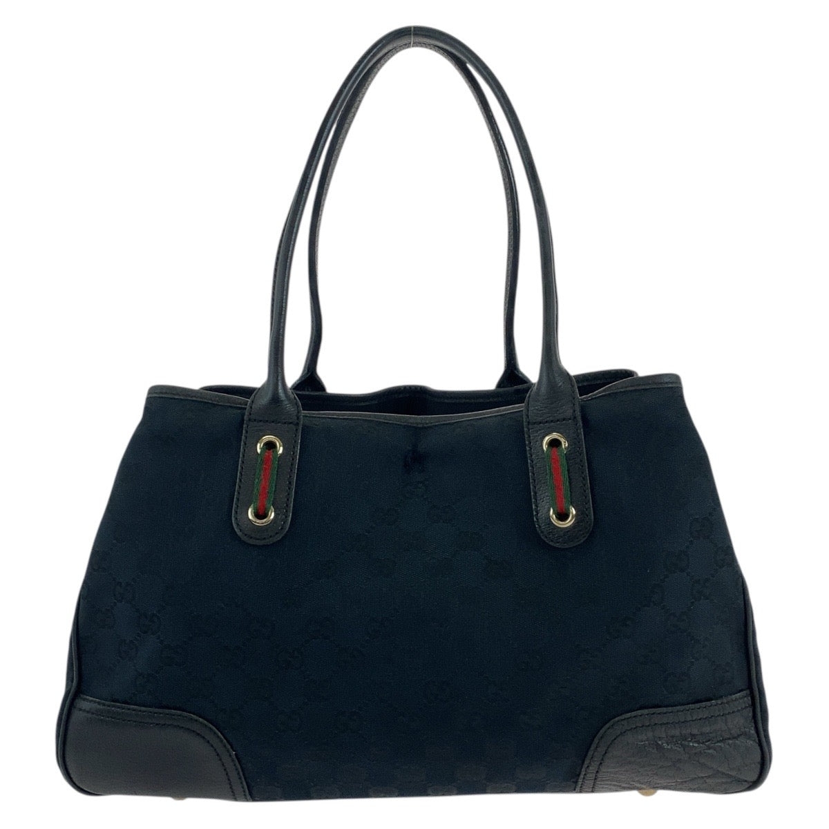 Gucci GG GoldMetal Sherry Line Princess Canvas Black Tote Bag