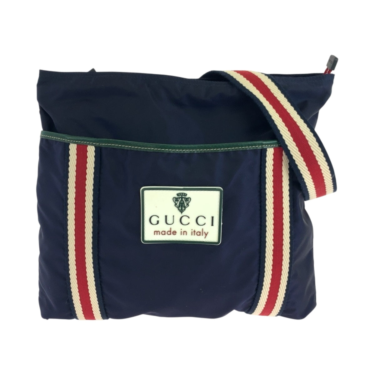 Gucci Crest Nylon Navy Shoulder Bag