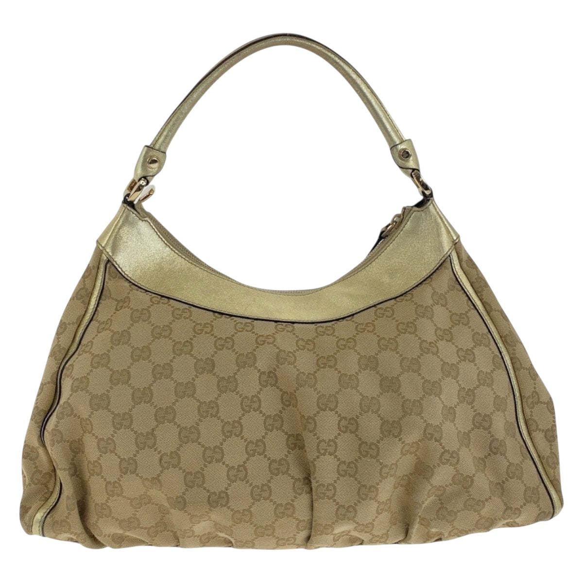 Gucci GG GoldMetal Abbey Canvas Beige Shoulder Bag