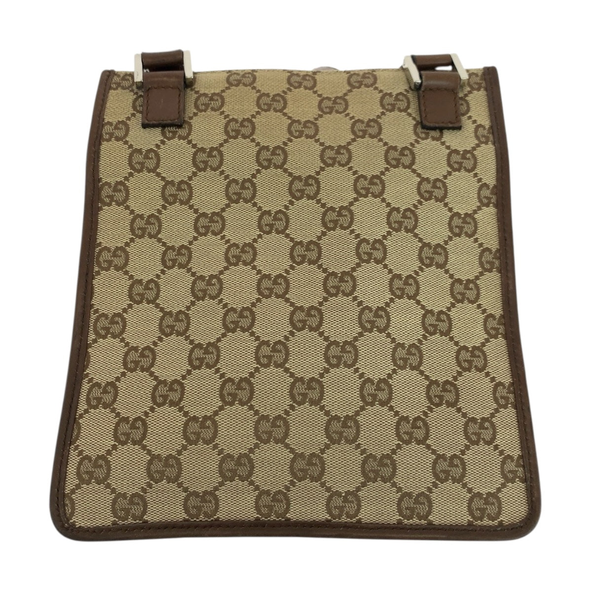 Gucci GG SilverMetal Canvas Brown Beige Shoulder Bag 2