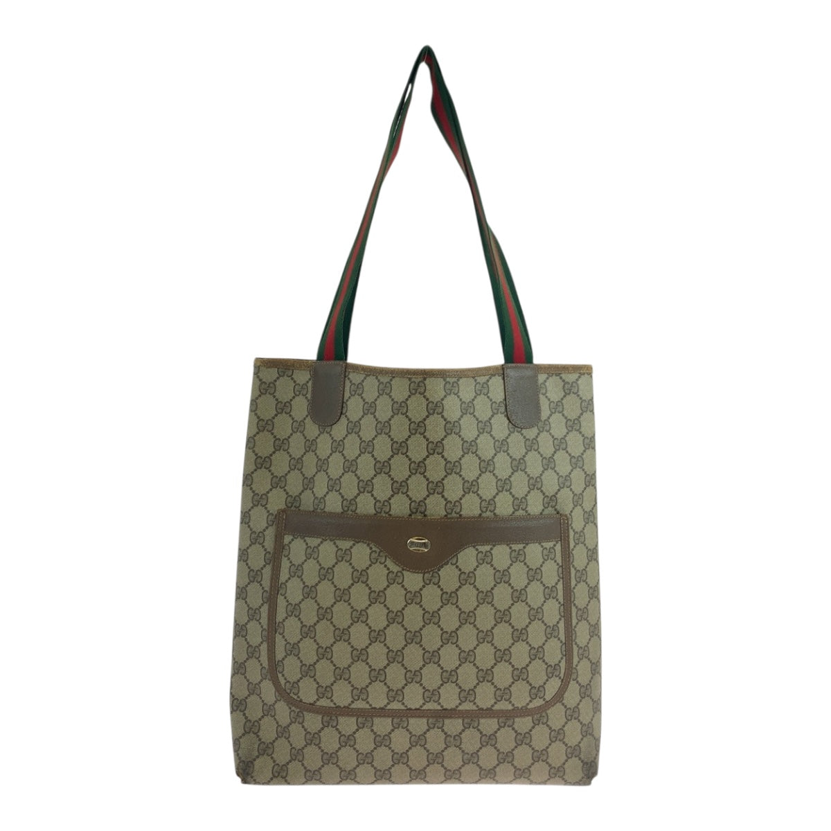 Gucci 39 02 003 GG Supreme Canvas Beige Red Green Tote Bag 2