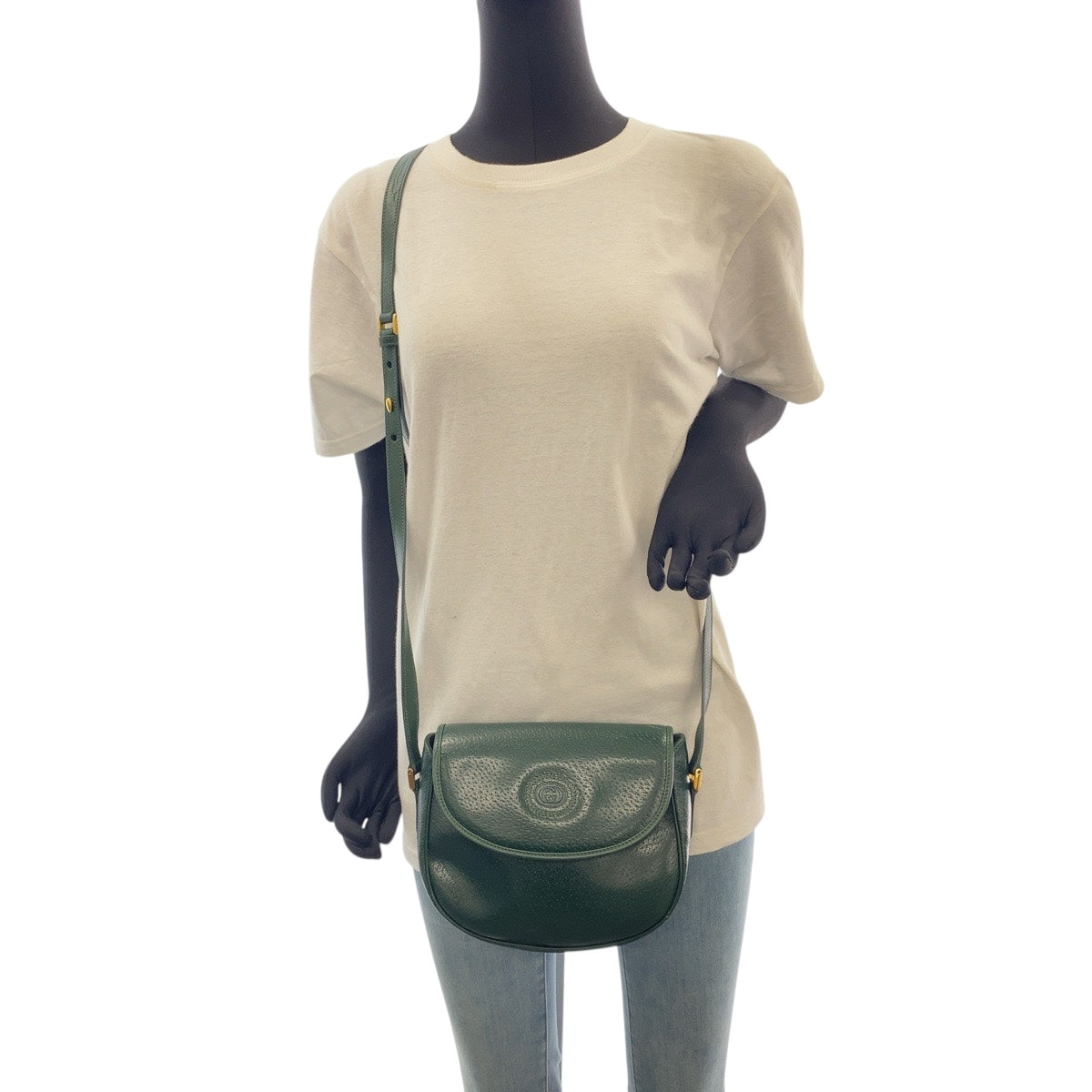 Gucci 007 261 Old Leather Green Shoulder Bag