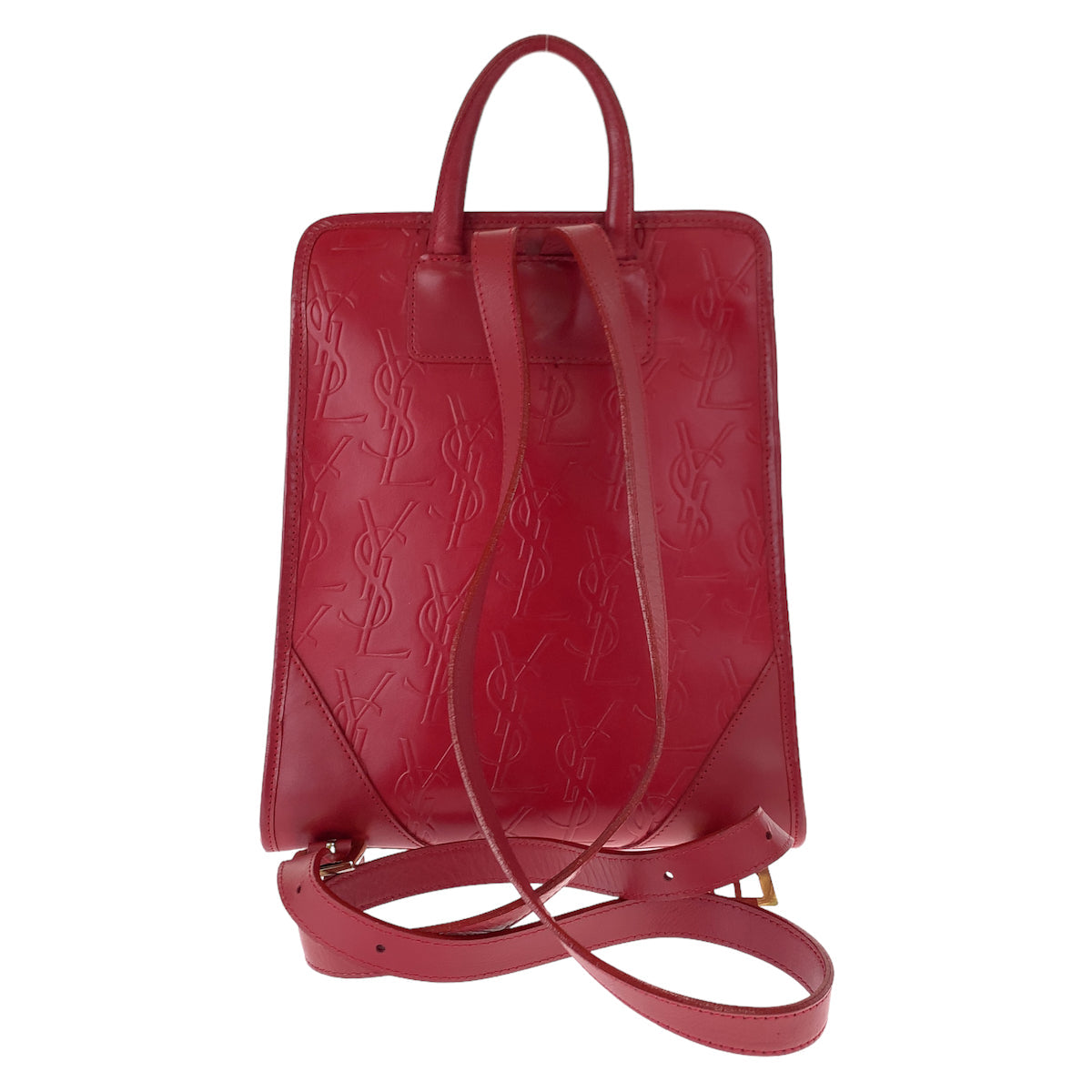 YSL Saint Laurent Backpack Leather Red