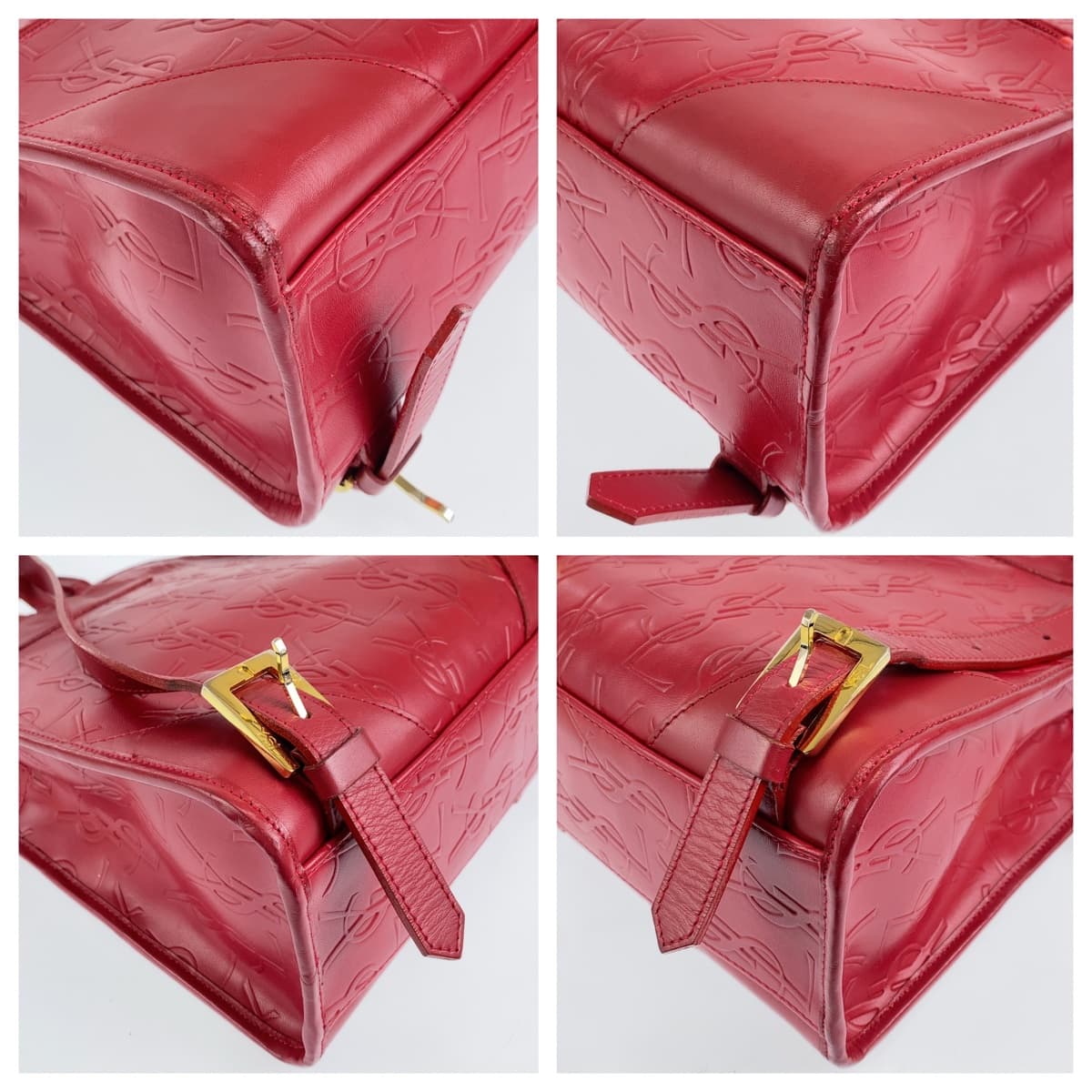 YSL Saint Laurent Backpack Leather Red