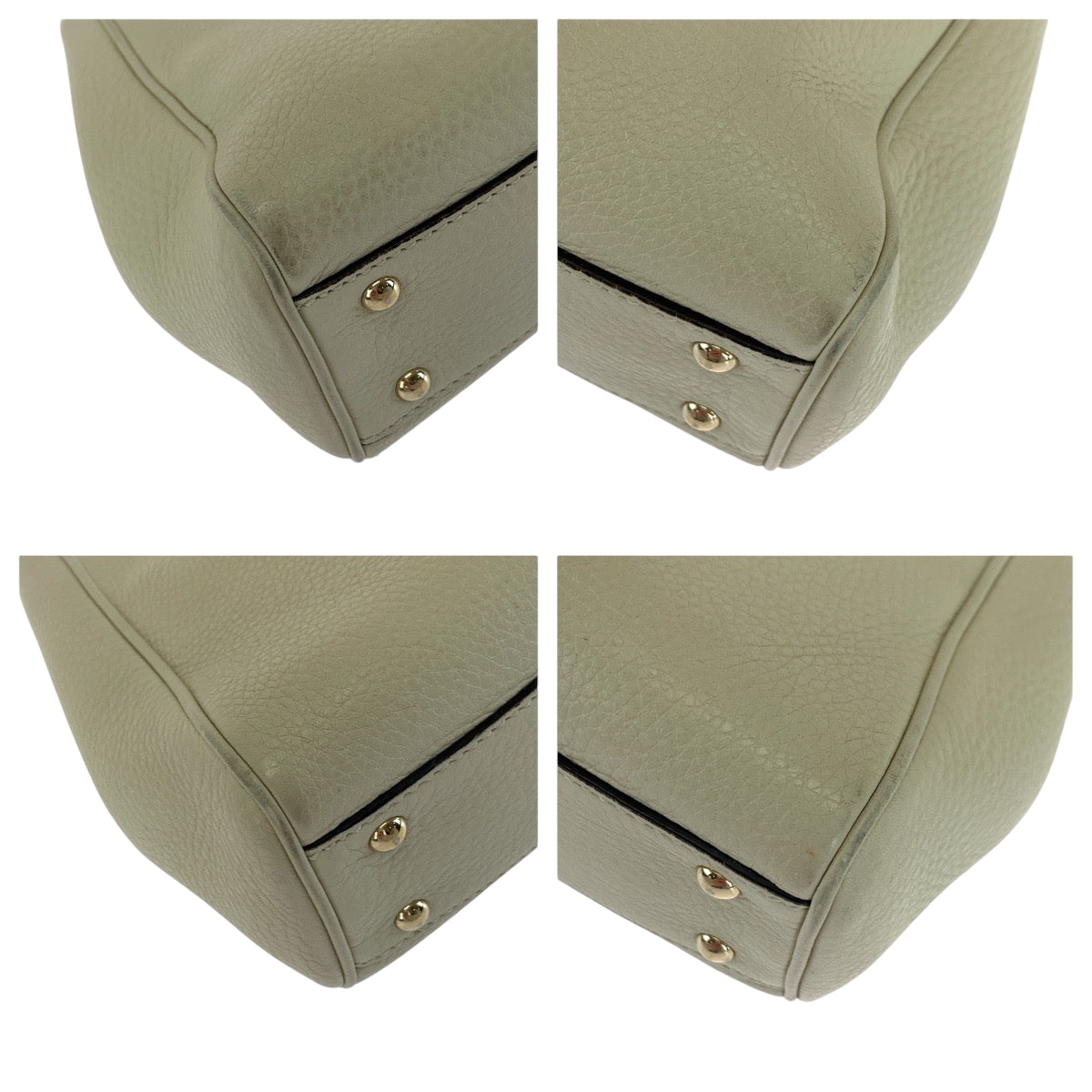 Gucci Ivory Metal Bamboo Leather Brown Gold Handbag