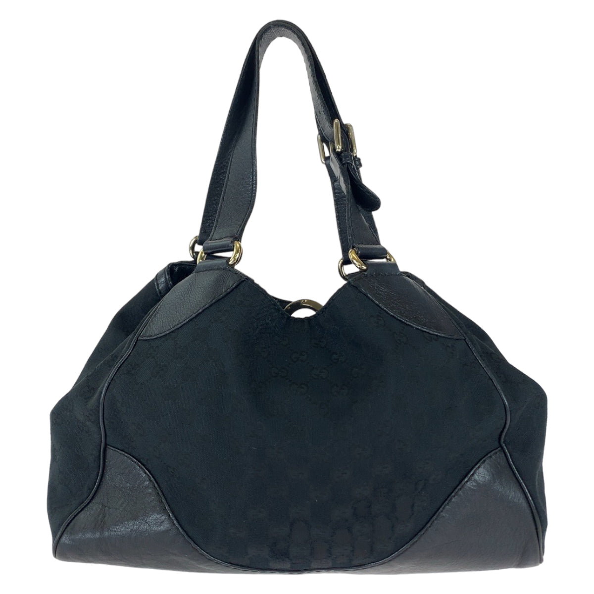 Gucci GG Metal Canvas Black Silver Tote Bag