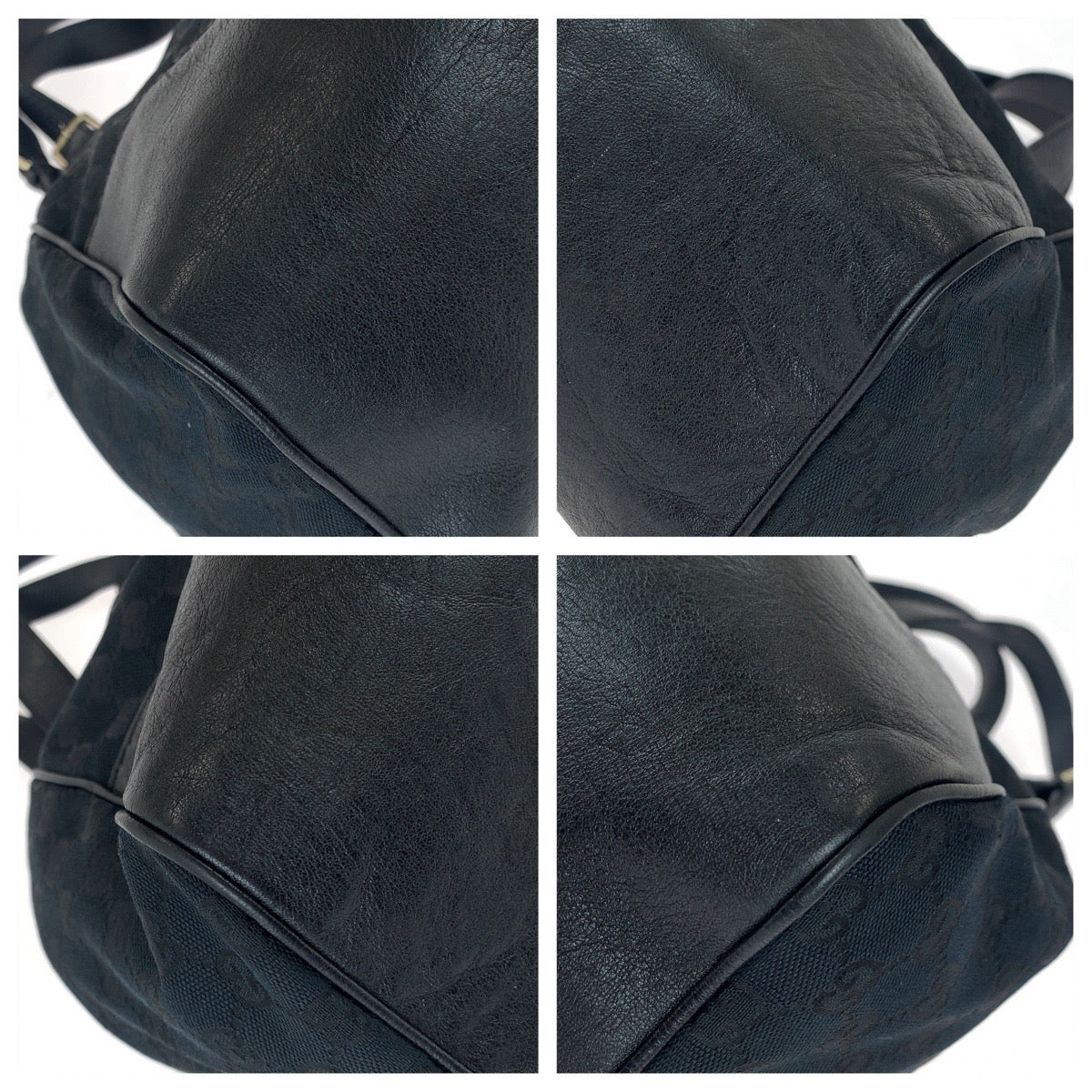 Gucci GG Metal Canvas Black Silver Tote Bag