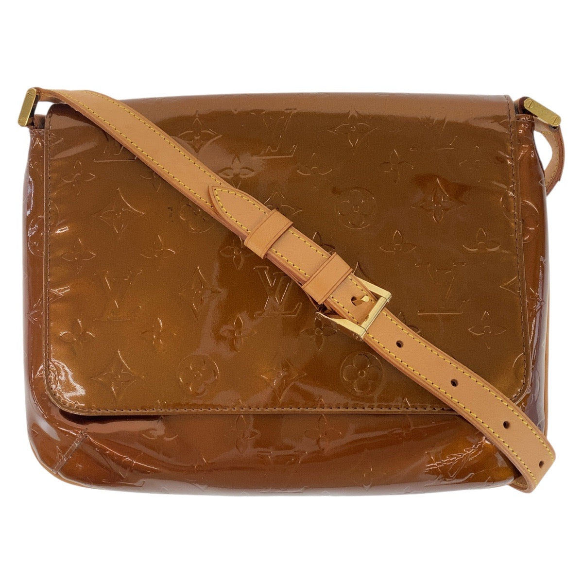 Louis Vuitton M91124 enamel Bronze GoldMetal Vernis Brown Shoulder Bag