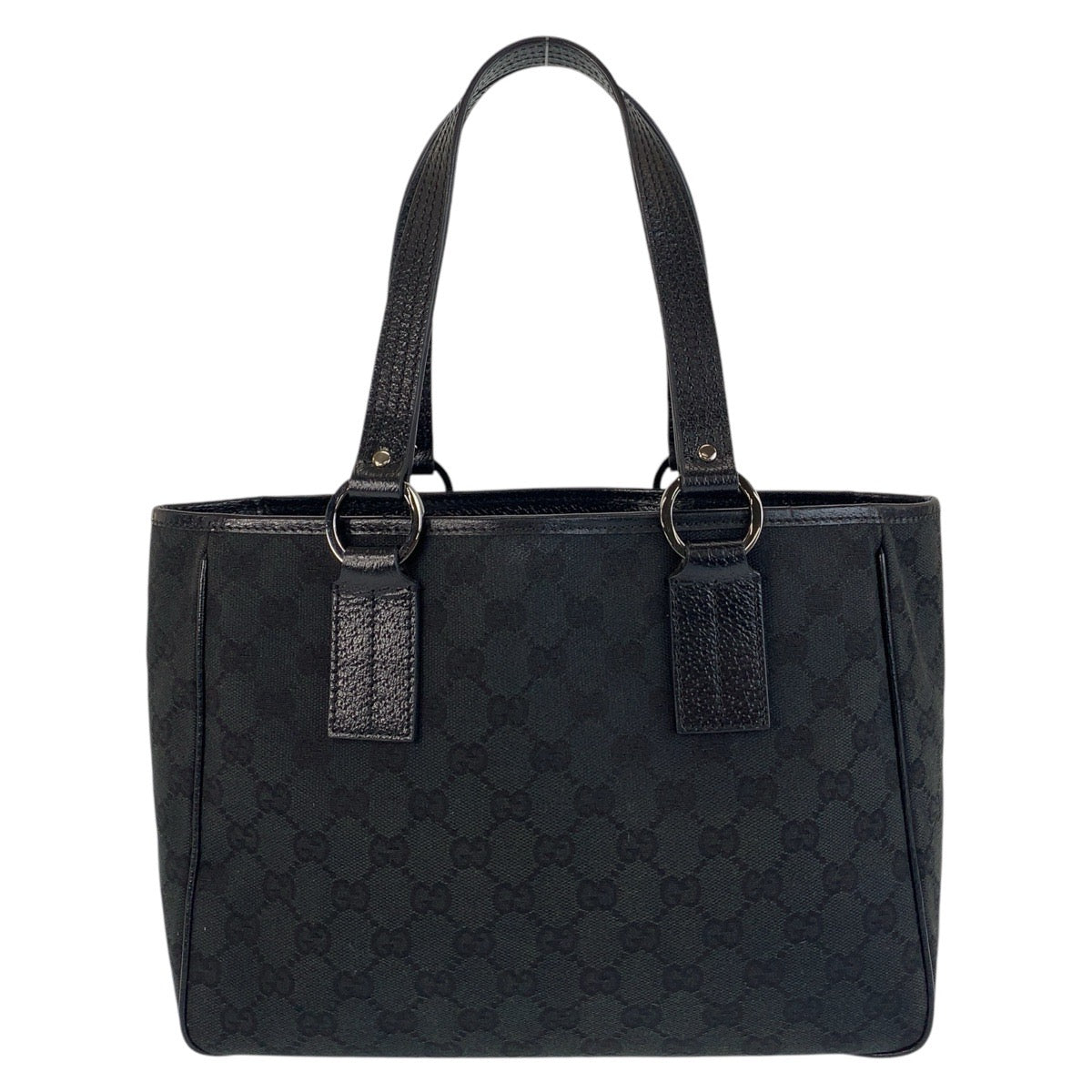 Gucci GG SilverMetal Canvas Black Tote Bag 4