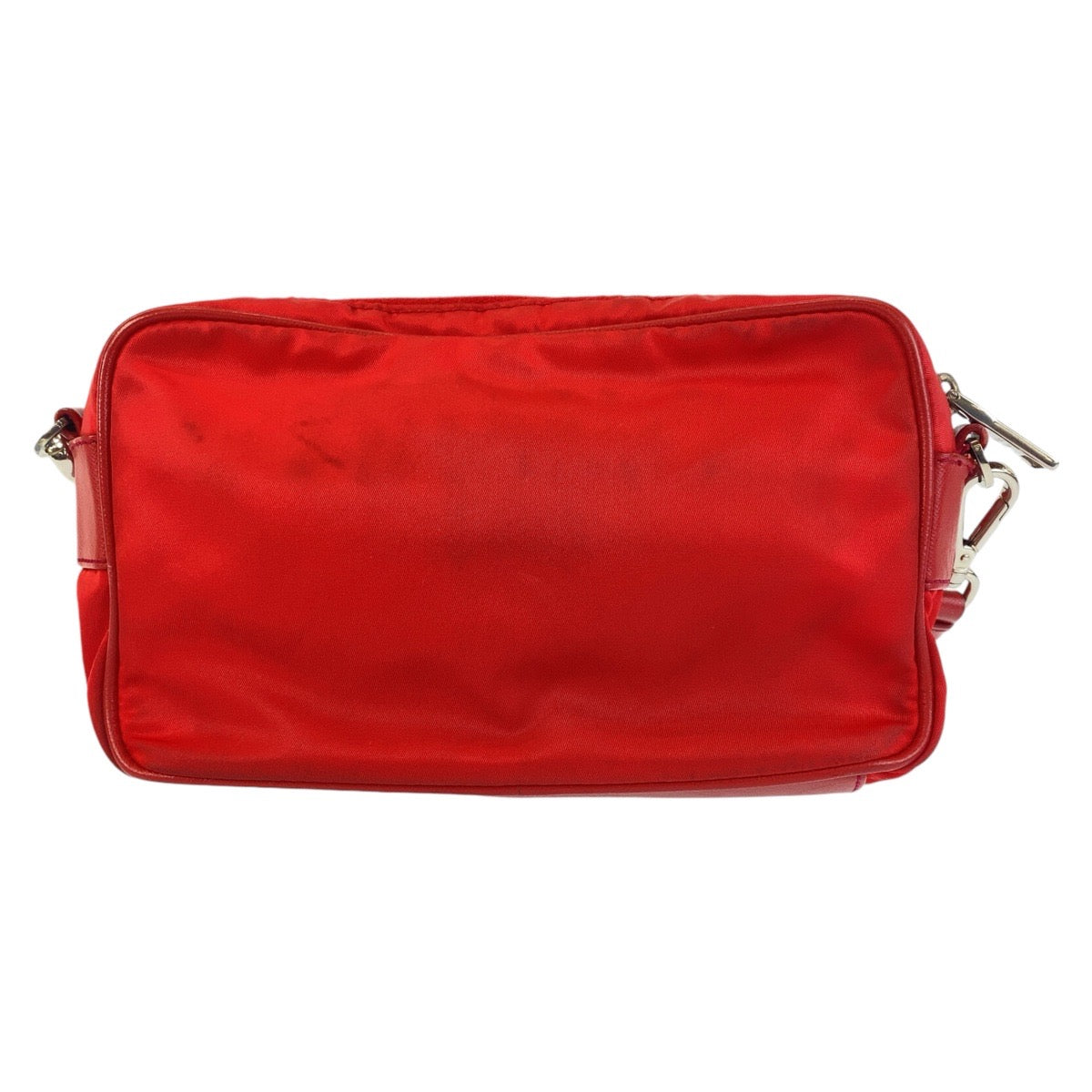 Shoulder Bag Metal Testo Saffiano Triangle With Nylon Red