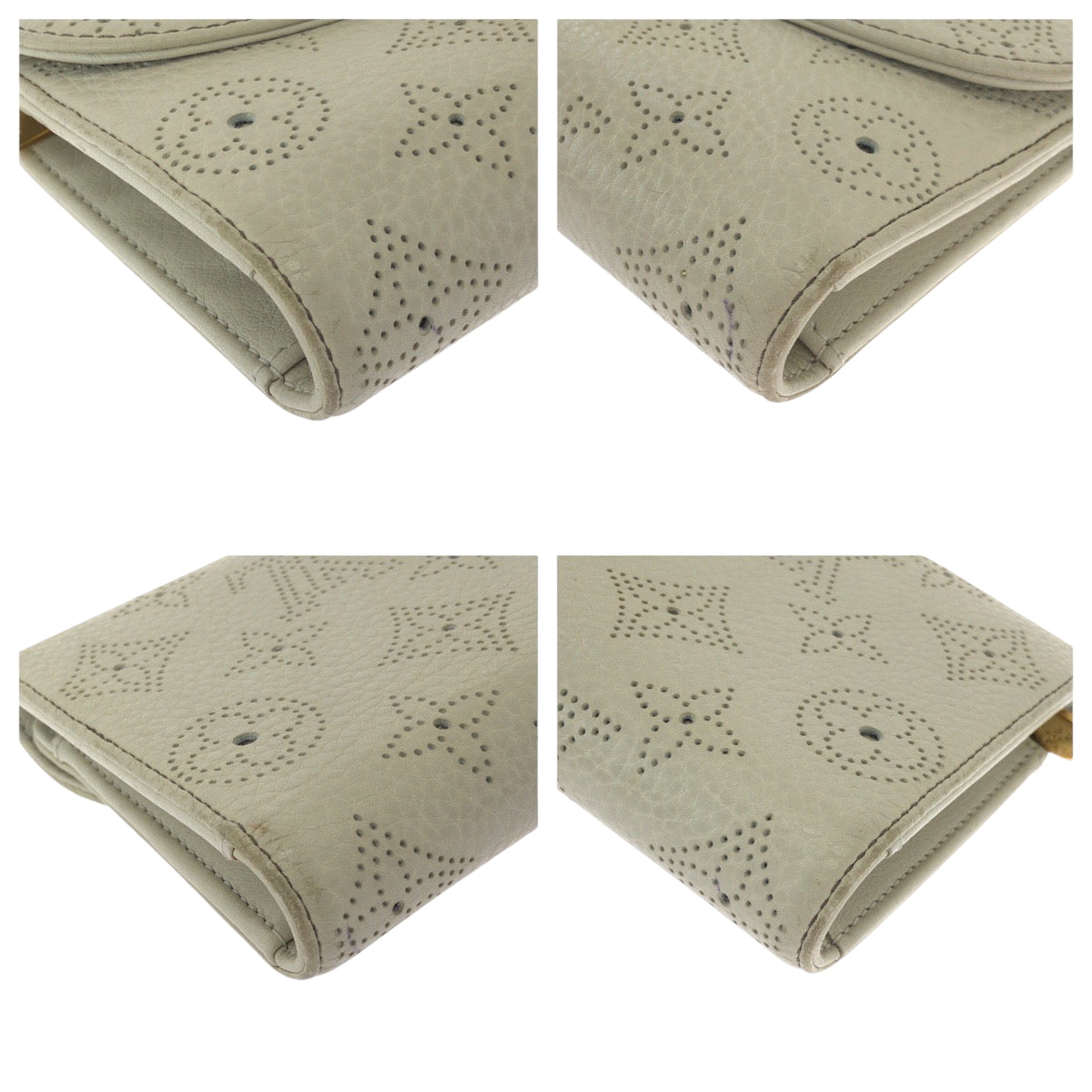Louis Vuitton Long Purse M58132 Ivory Monogram Leather Gold Wallet Case