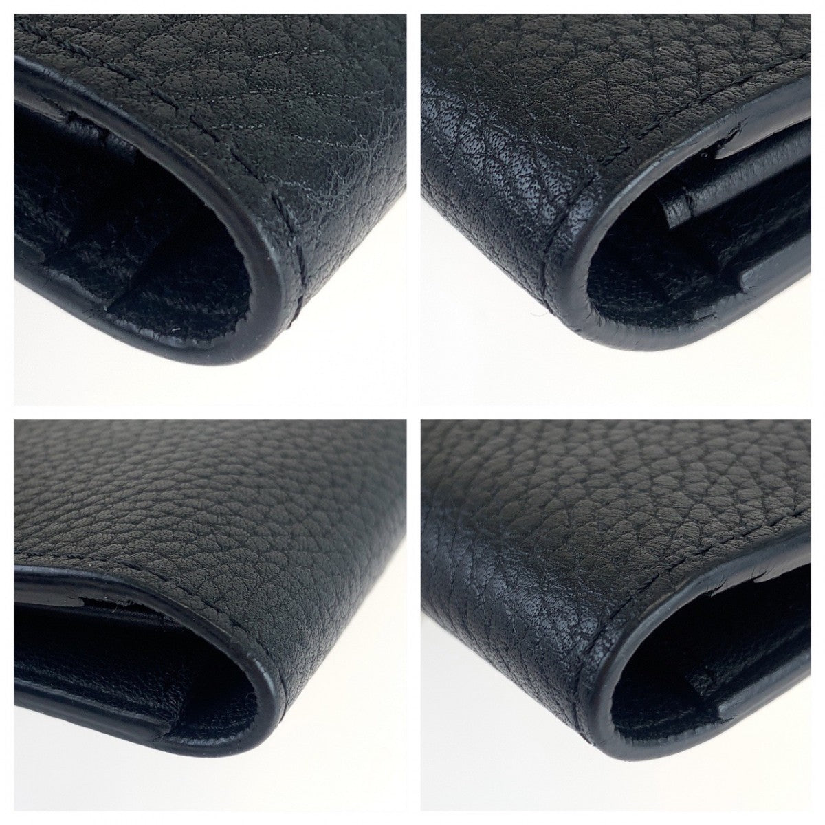 Louis Vuitton Long Purse M58192 Noir Taurillon Leather Black Wallet Case