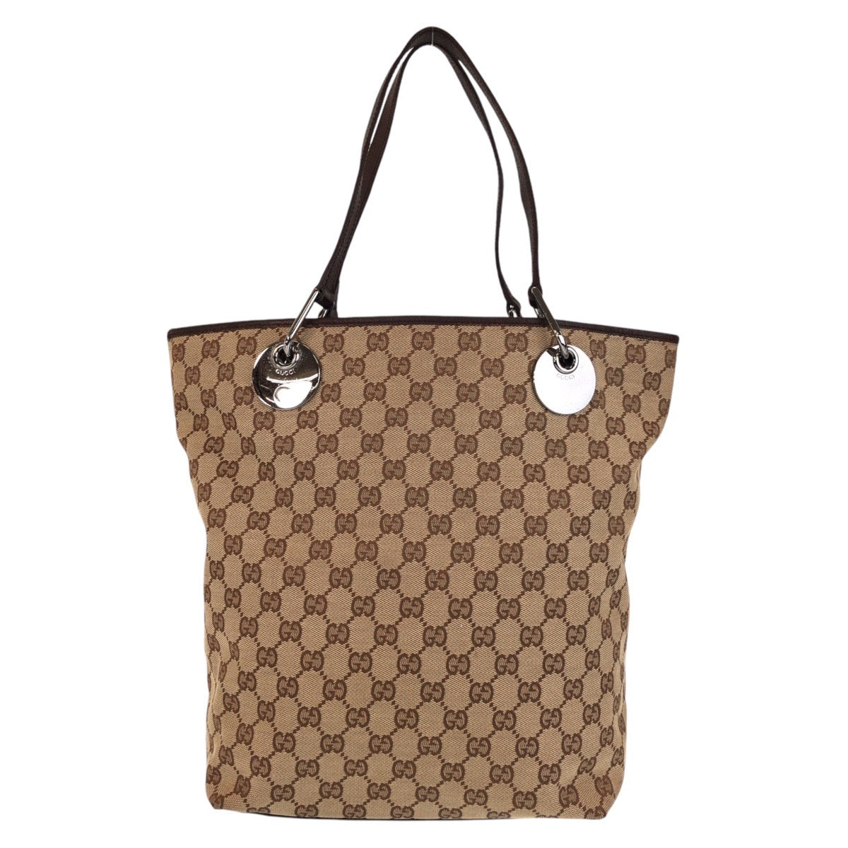 Gucci GG Canvas Brown Beige Tote Bag 2