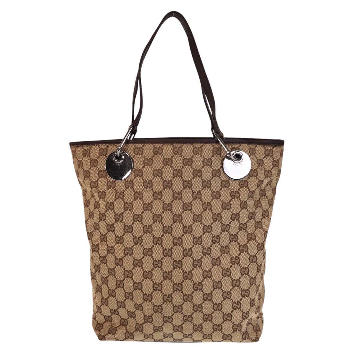 Gucci GG Canvas Brown Beige Tote Bag 2