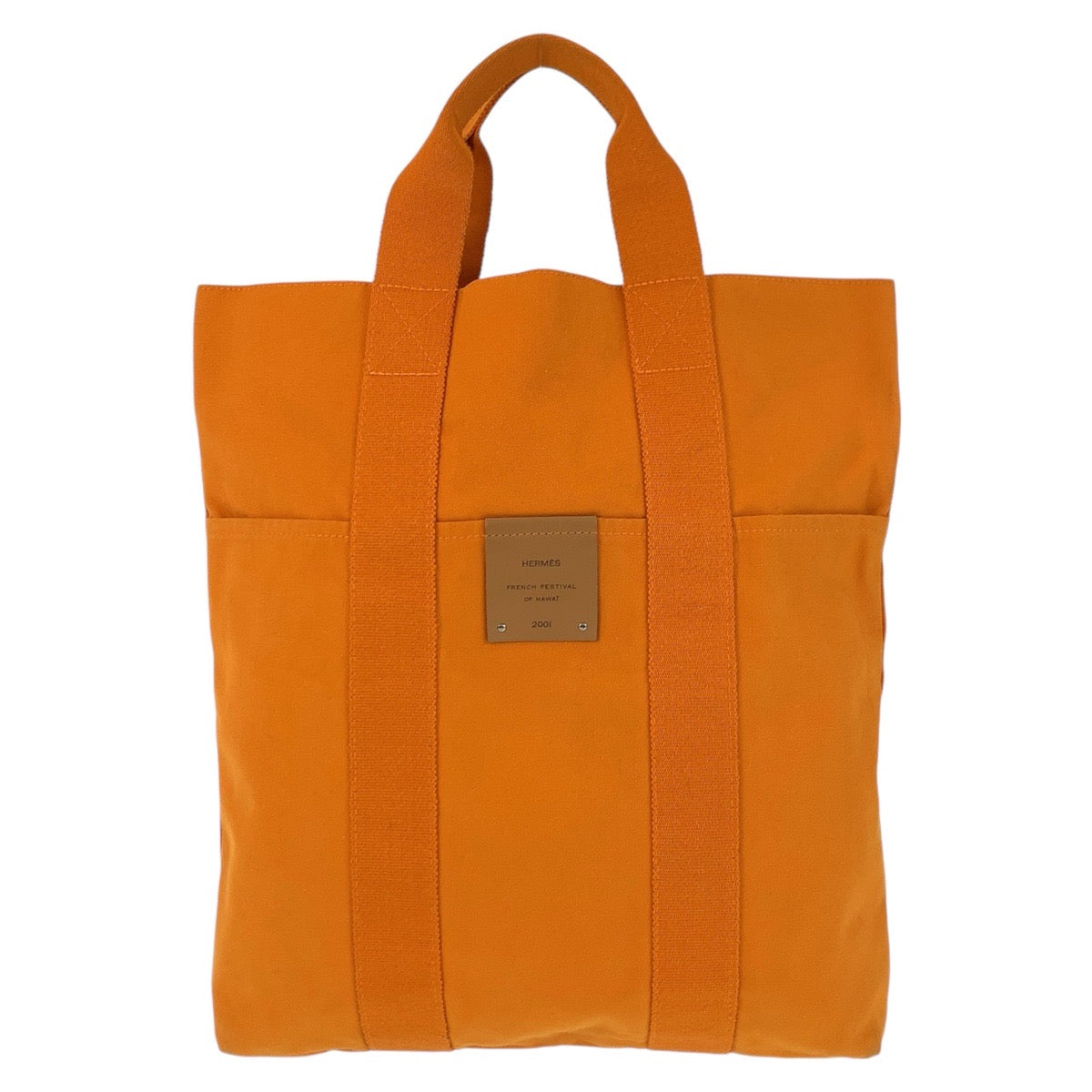Tote Bag Orange Fool Toe Cabas French Canvas