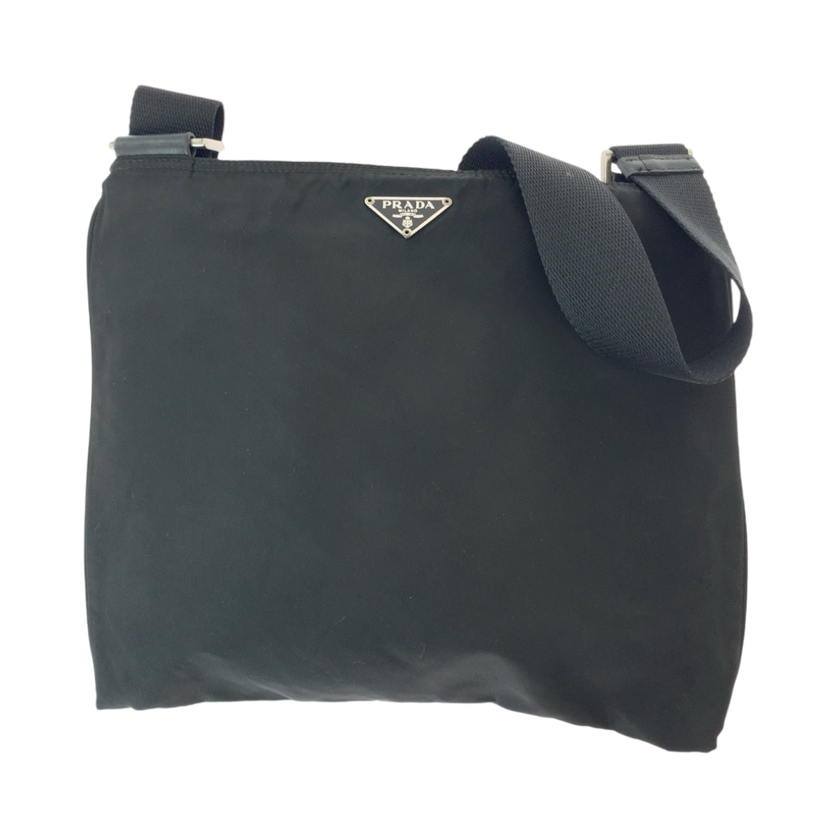 Shoulder Bag Metal Test Triangle With Logo Nylon Black