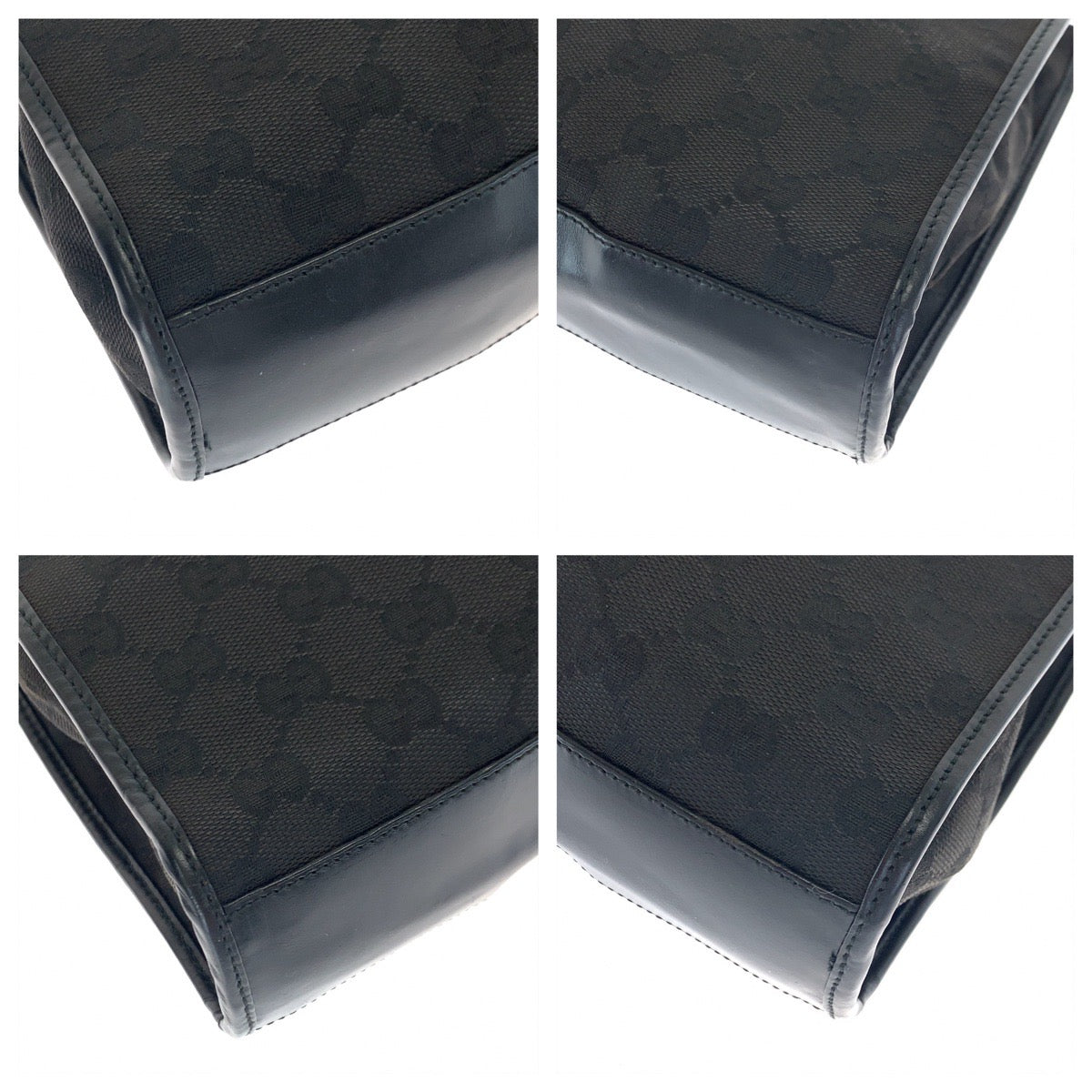 Gucci 002 GG SilverMetal Jackie Canvas Black Tote Bag 2