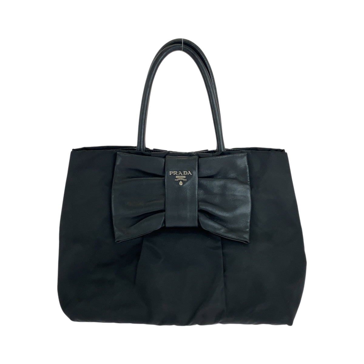 Tote Bag Silvermetal Test Ribbon Trianglewith Logo Nylon Black
