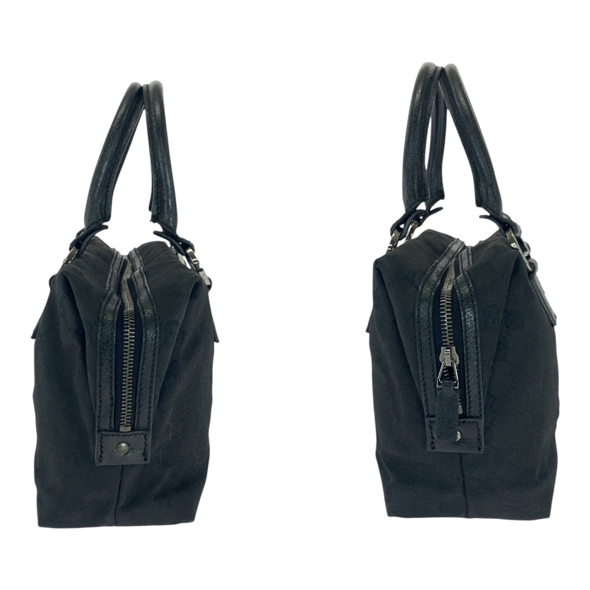 Gucci GG SilverMetal Canvas Black Handbag