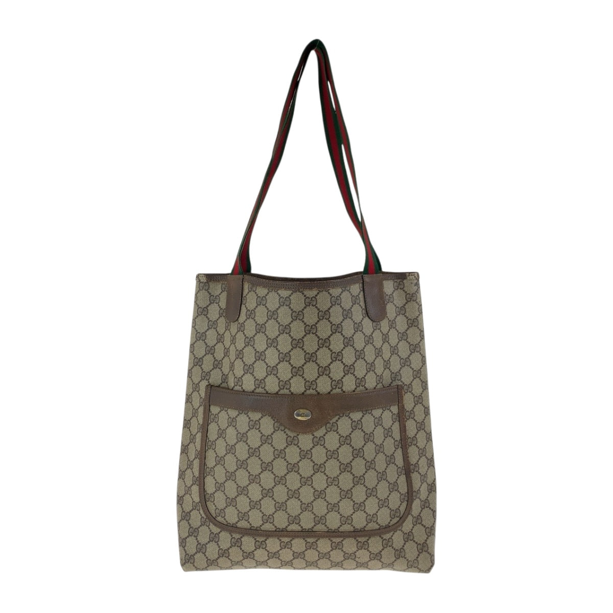 Gucci 39 02 003 GG Supreme Canvas Beige Red Green Tote Bag