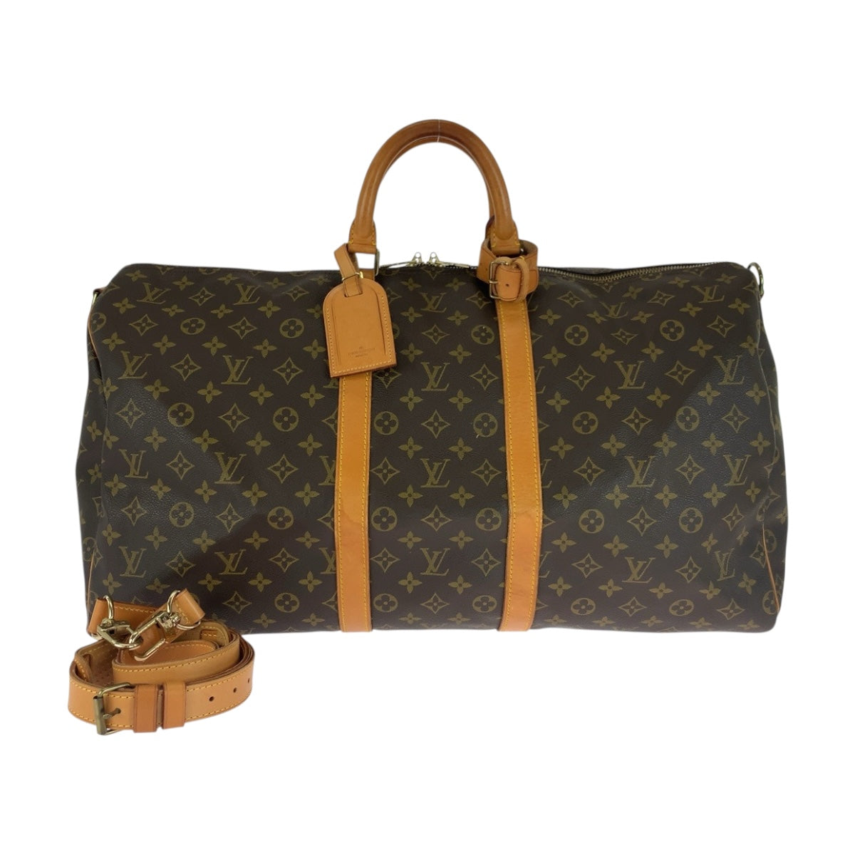 Louis Vuitton Boston Duffel M41414 PVC Monogram Brown Gold Travel Bag
