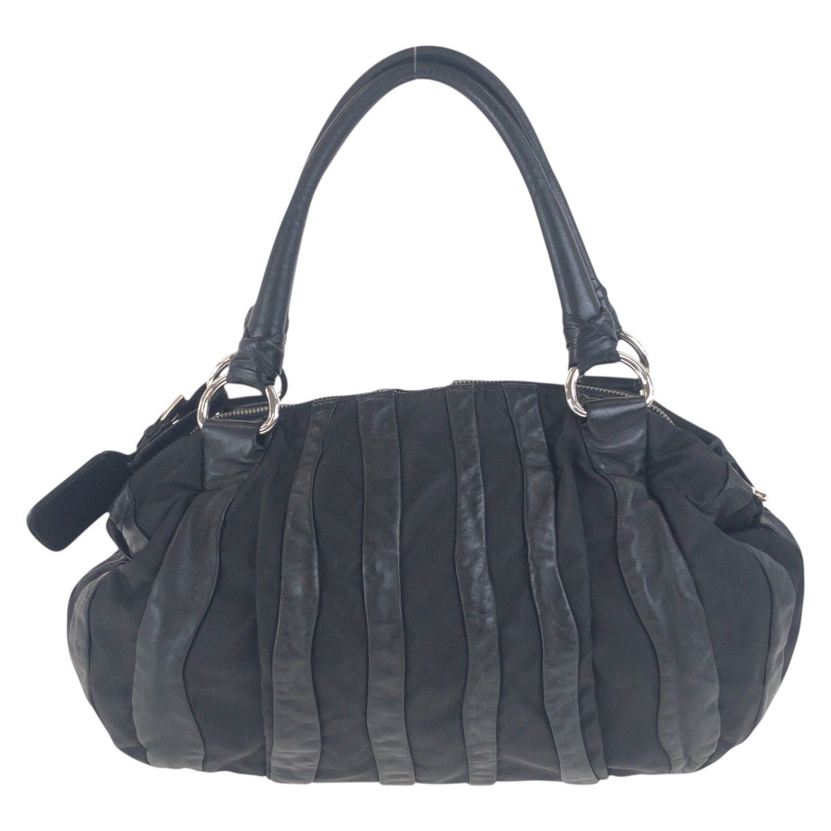 Shoulder Bag Silvermetal Crimson Nylon Black
