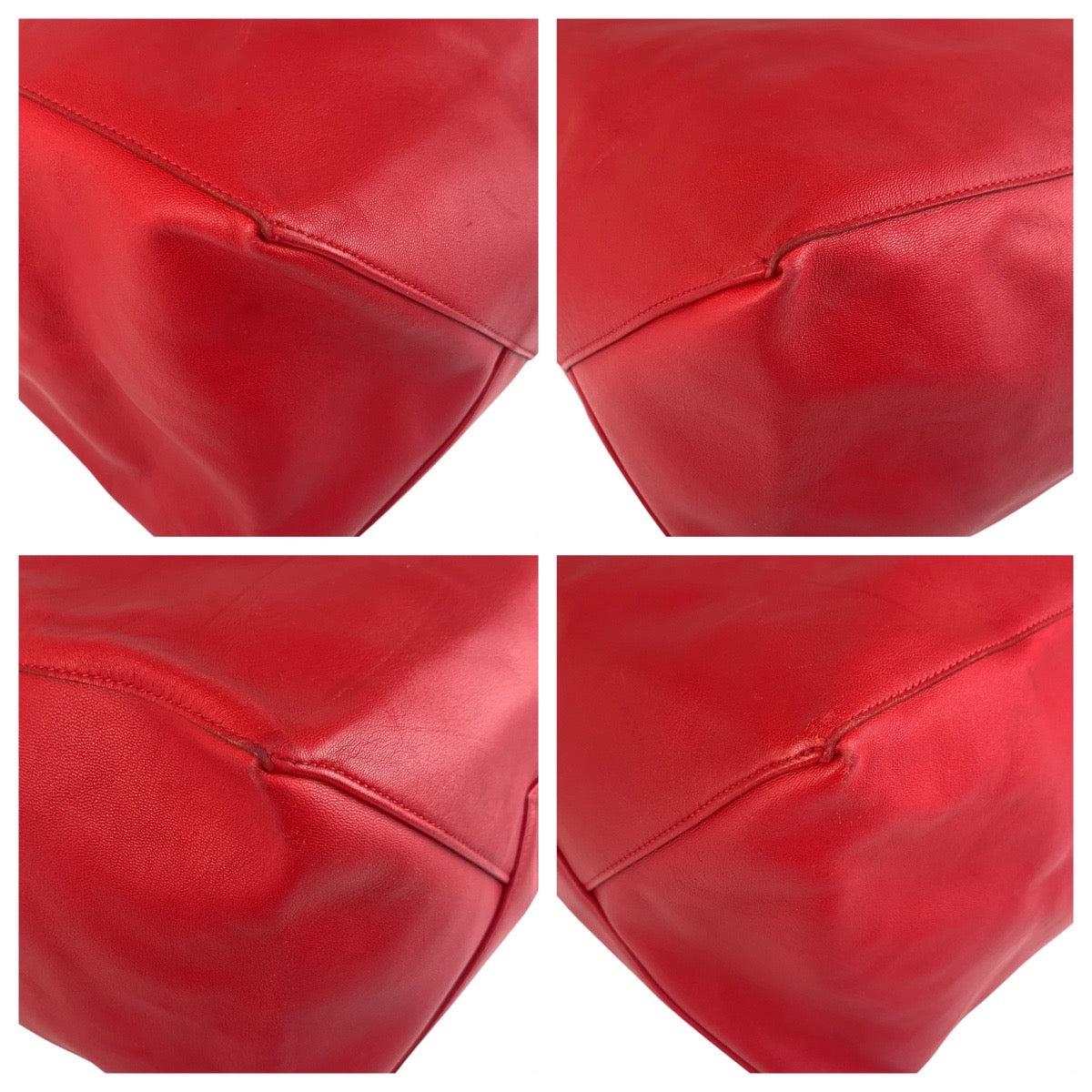 Tote Bag Horizontalkava Leather Red