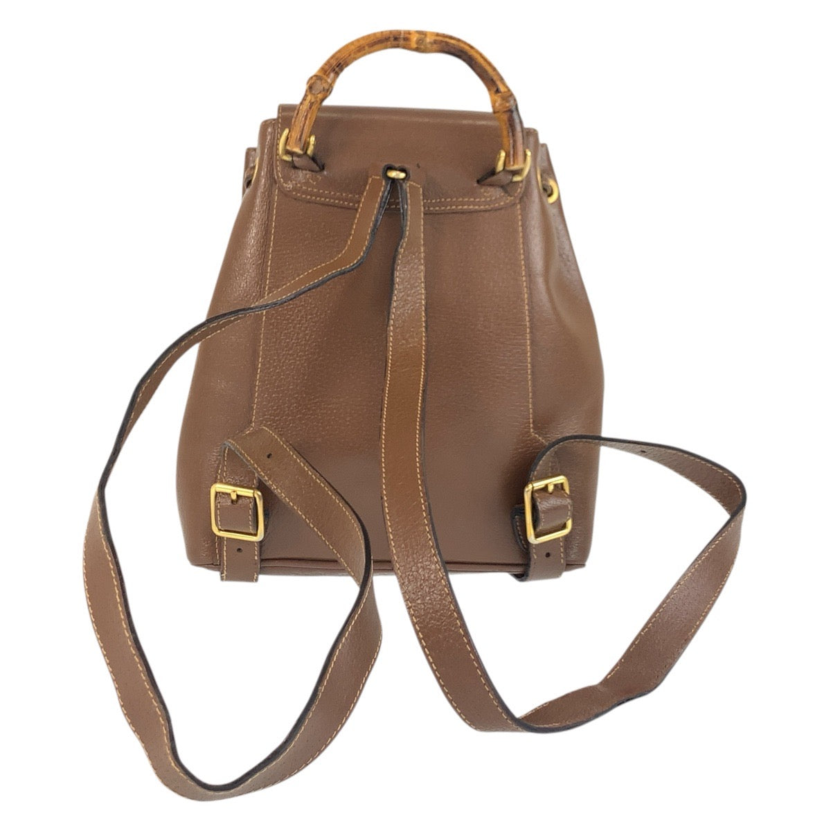 Gucci Backpack 003 Metal Bamboo Leather Brown Gold