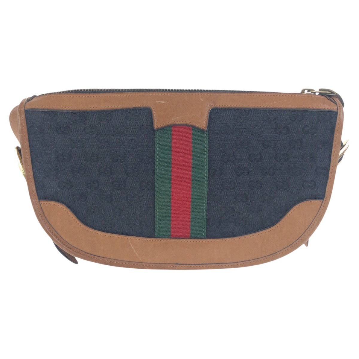 Gucci Old Shoulder Bag Leather Canvas