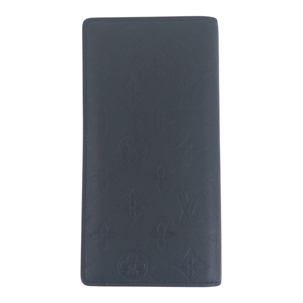 Louis Vuitton Long Purse shadow Portefeuille Braza Monogram Leather Black Wallet Case