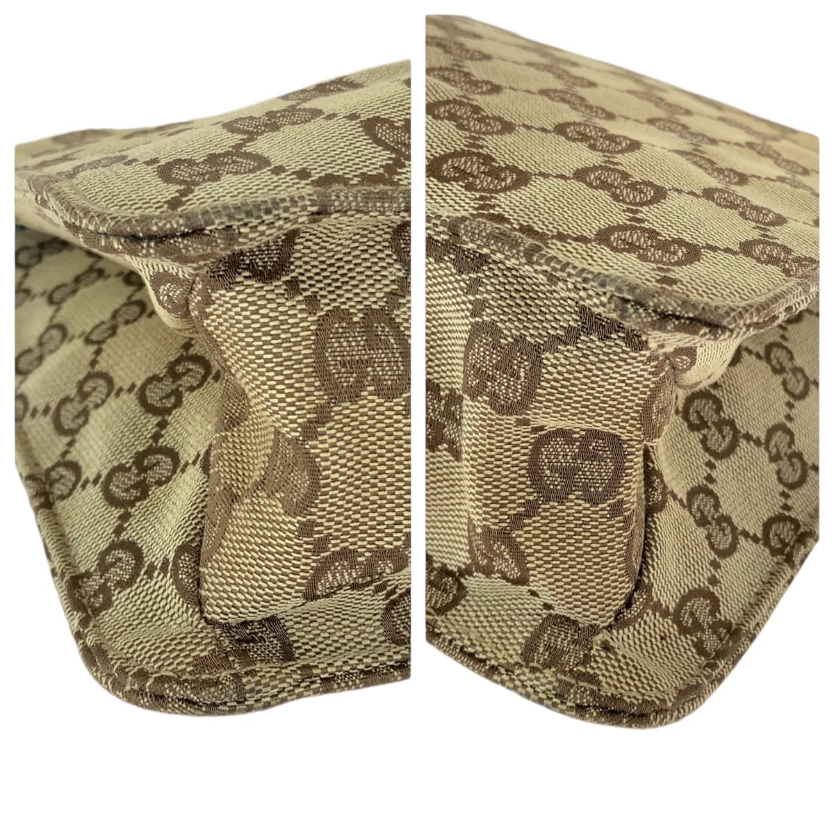 Gucci GG Metal Eclipse Canvas Brown Silver Shoulder Bag