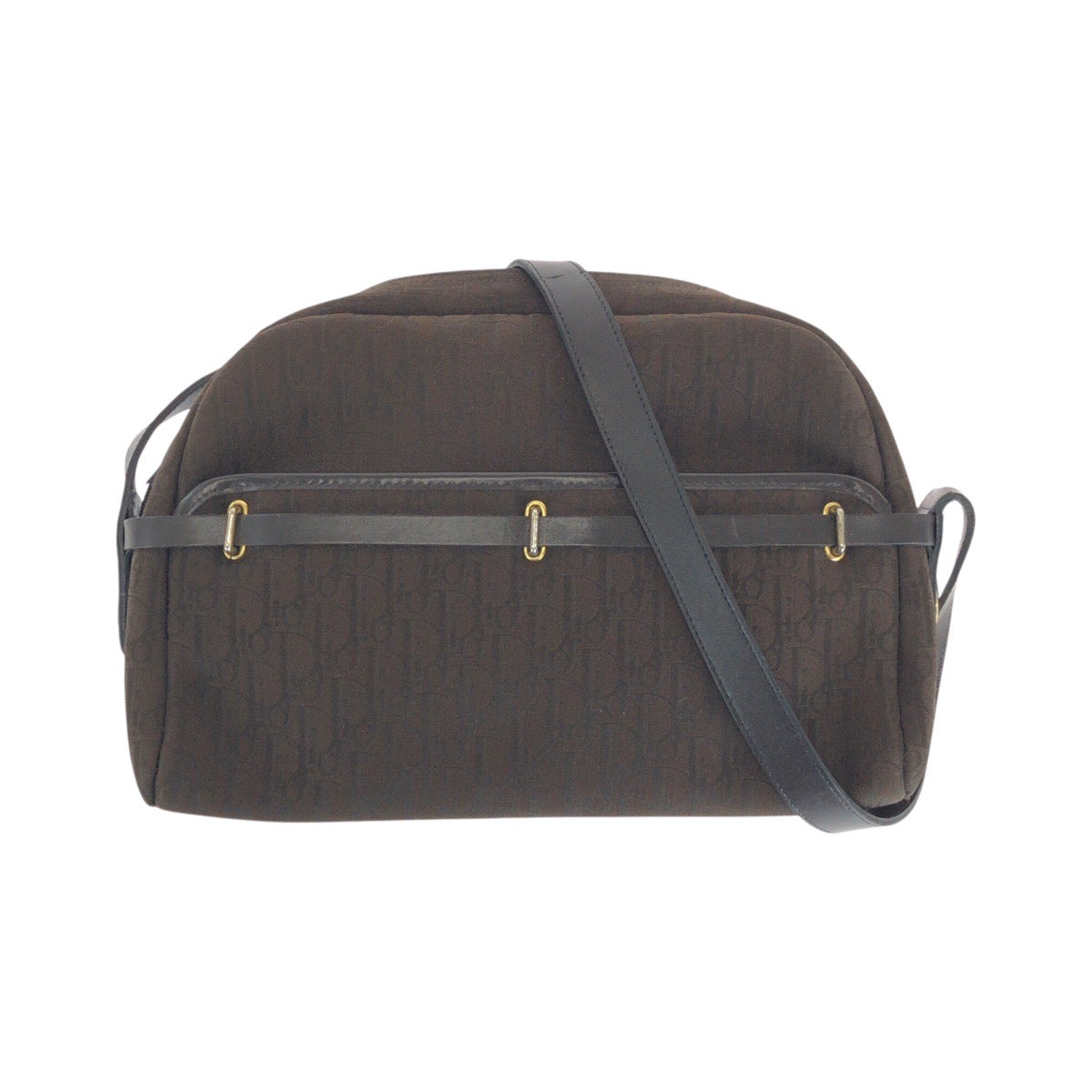Dior Shoulder Bag Metal Trotter Canvas Brown