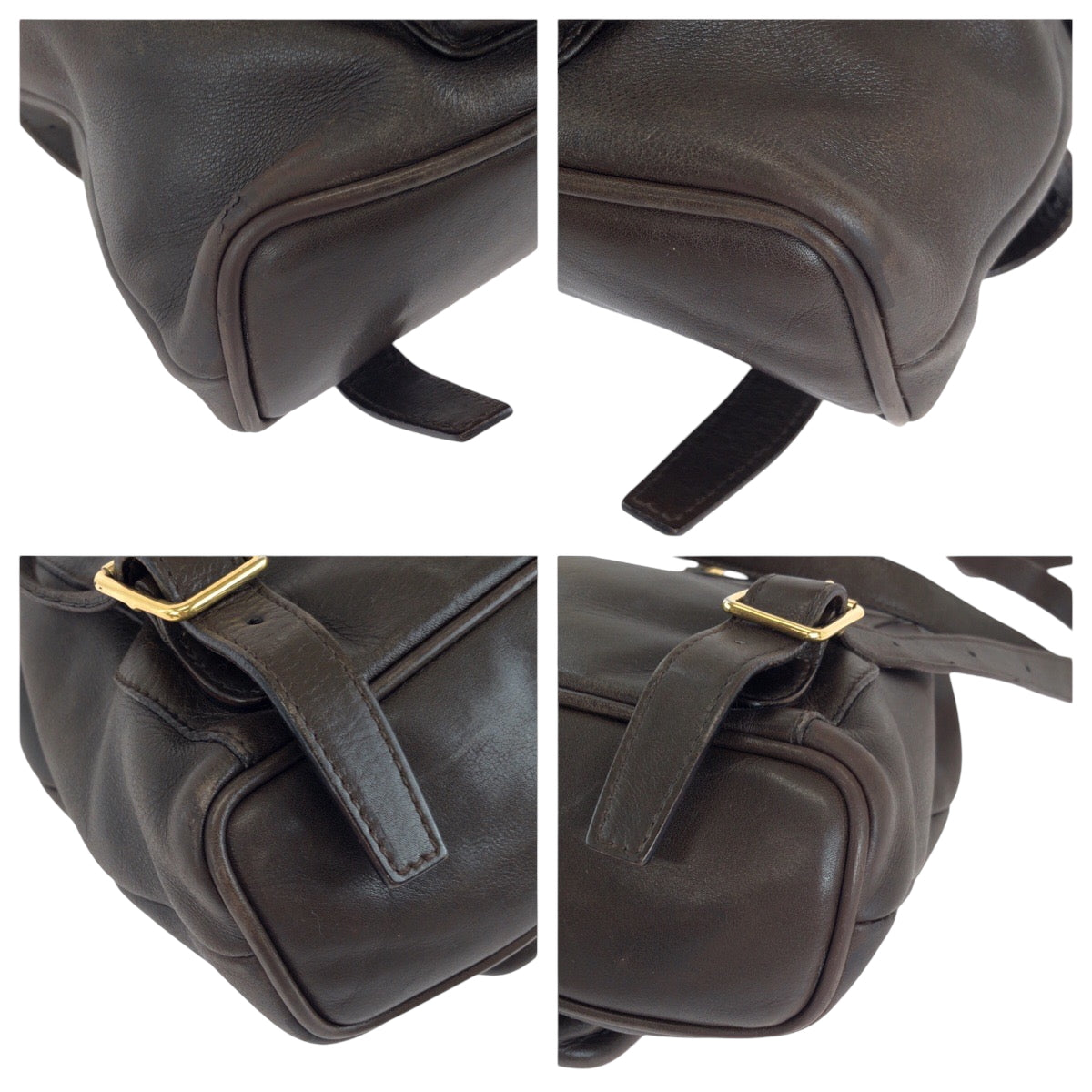 Gucci Backpack 003 Dark Metal Bamboo Leather Brown Gold