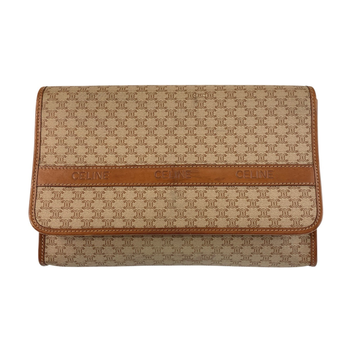 Clutch Bag M Pvc Metal Macadam Brown Gold