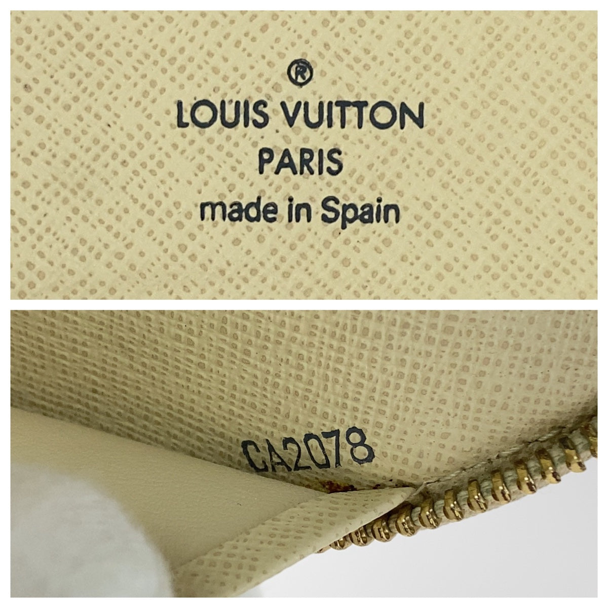 Louis Vuitton Long Purse N60012 PVC White Gold Gray Wallet Case
