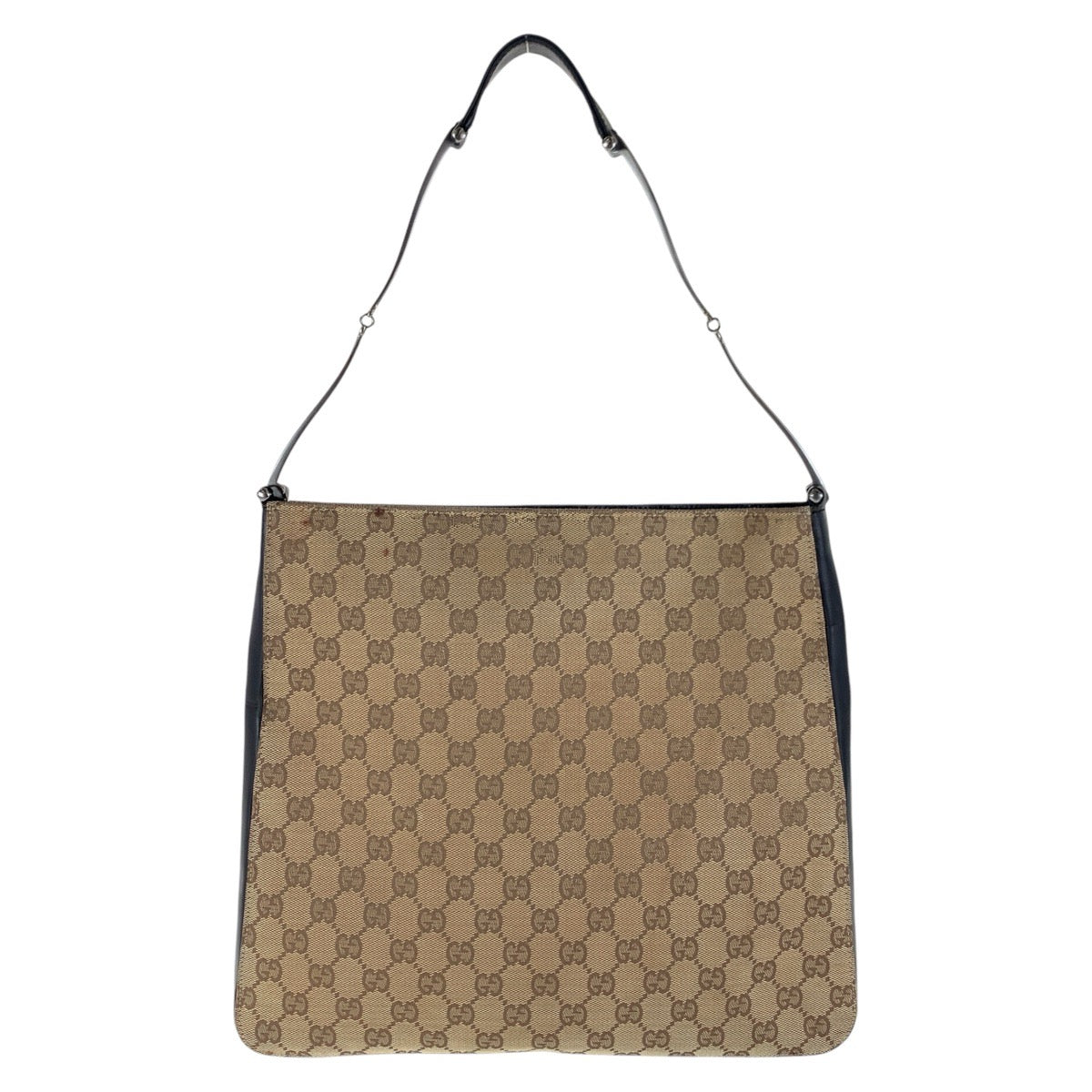 Gucci 001 GG Metal Canvas Brown Silver Shoulder Bag