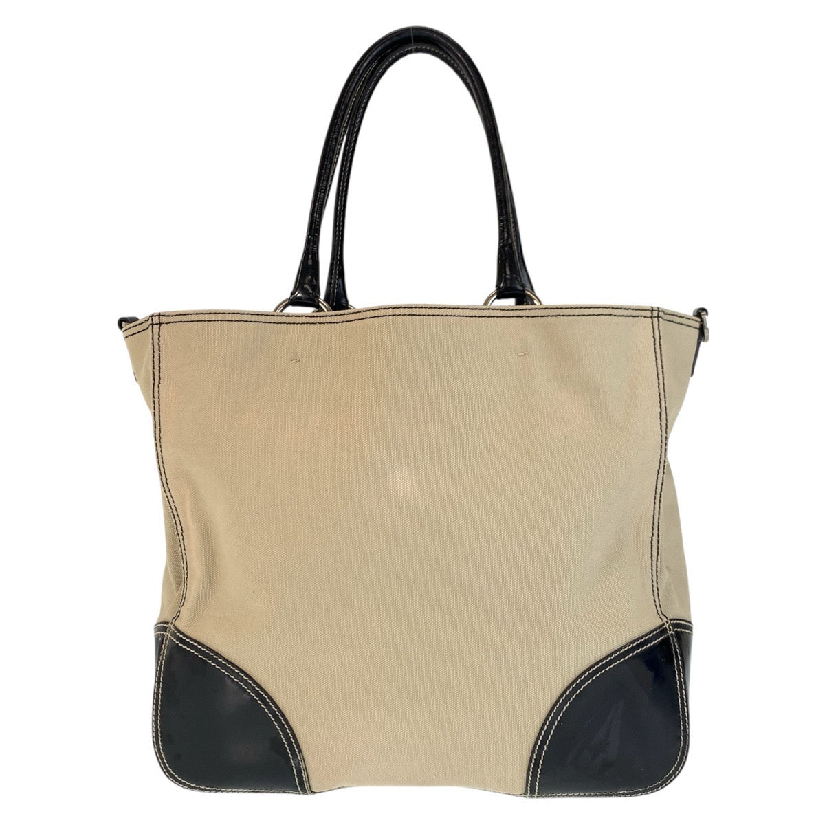 Tote Bag Silvermetal Triangle With Logo Canvas Black