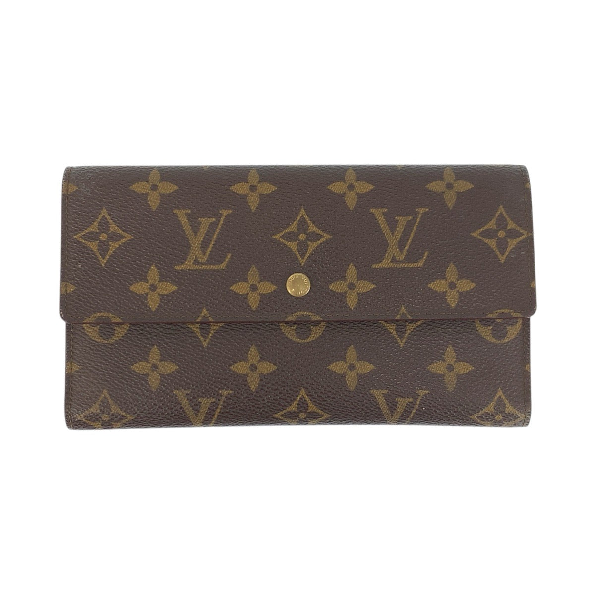 Louis Vuitton Long Purse M61215 PVC Monogram Brown Gold Wallet Case 2
