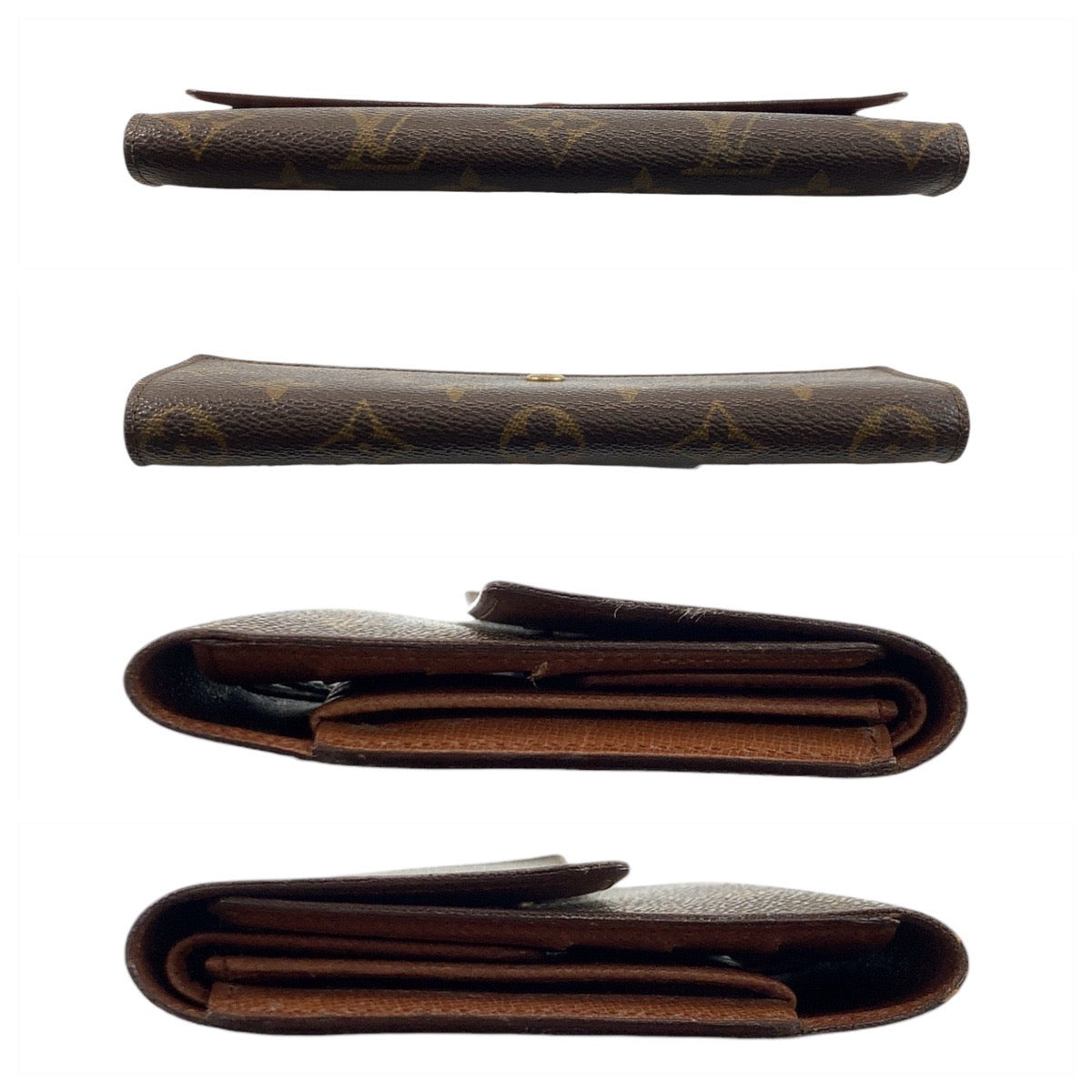 Louis Vuitton Long Purse M61215 PVC Monogram Brown Gold Wallet Case 2