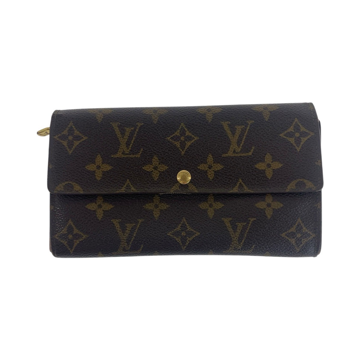 Louis Vuitton Long Purse M61725 PVC Monogram Brown Gold Wallet Case