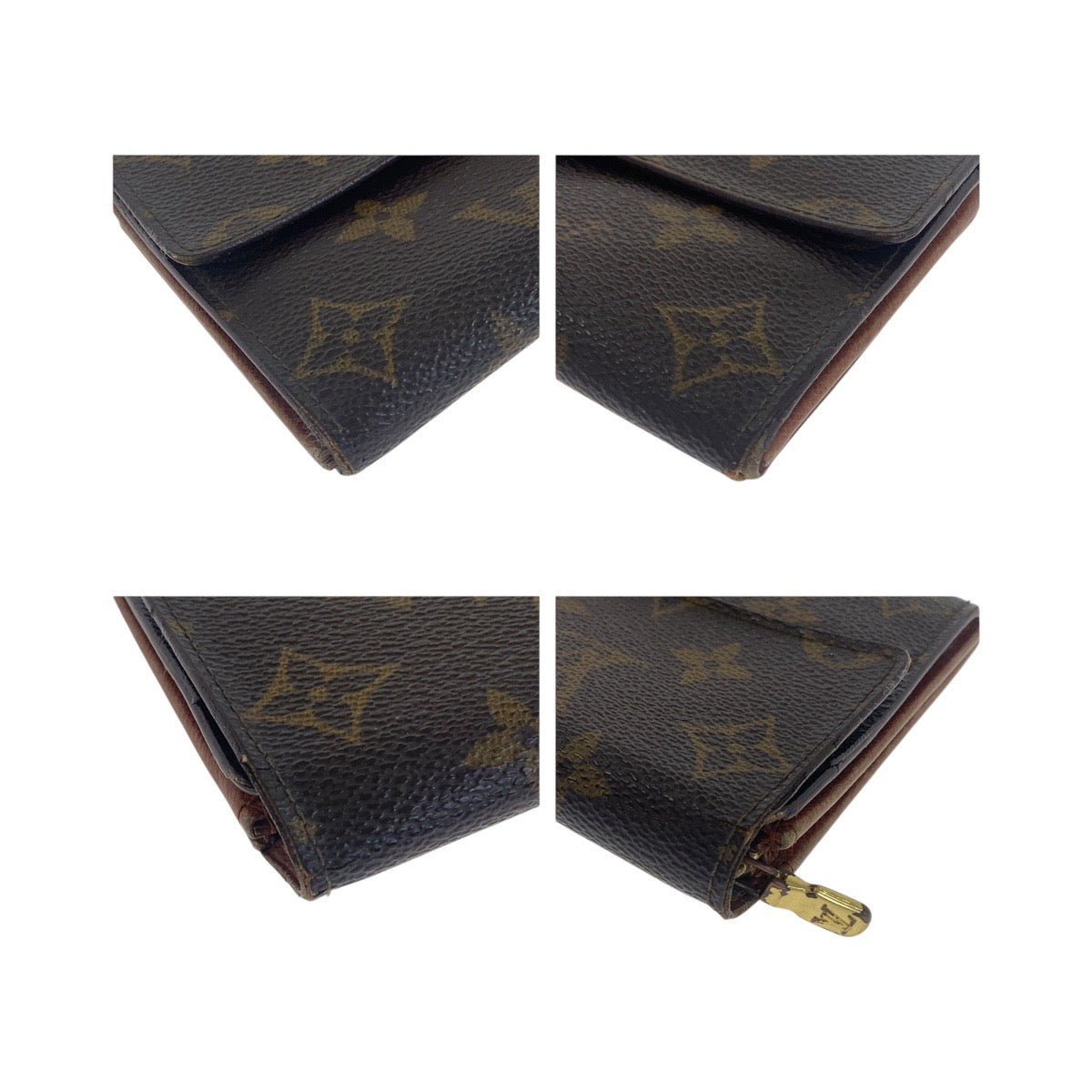 Louis Vuitton Long Purse M61725 PVC Monogram Brown Gold Wallet Case