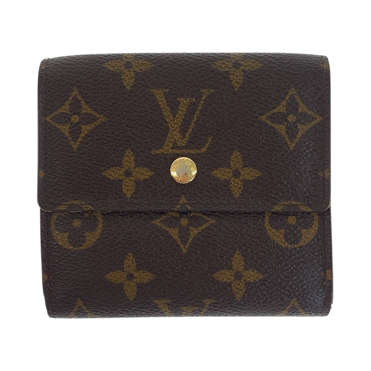 Louis Vuitton Tri-fold M61652 PVC es Credit Monogram Brown Gold Wallet Case