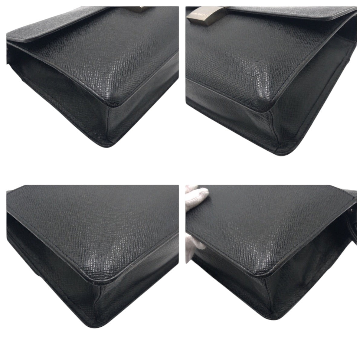 Louis Vuitton M30782 Taiga ardwards Selenga Leather Black Clutch Bag