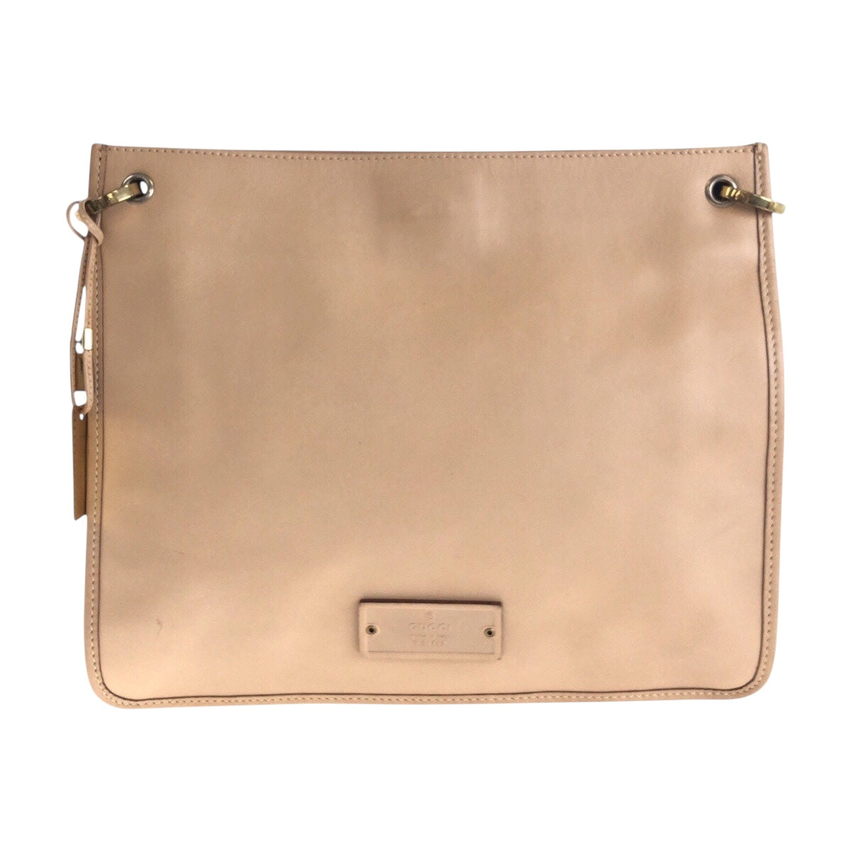 Gucci Metal Leather Beige Gold Shoulder Bag