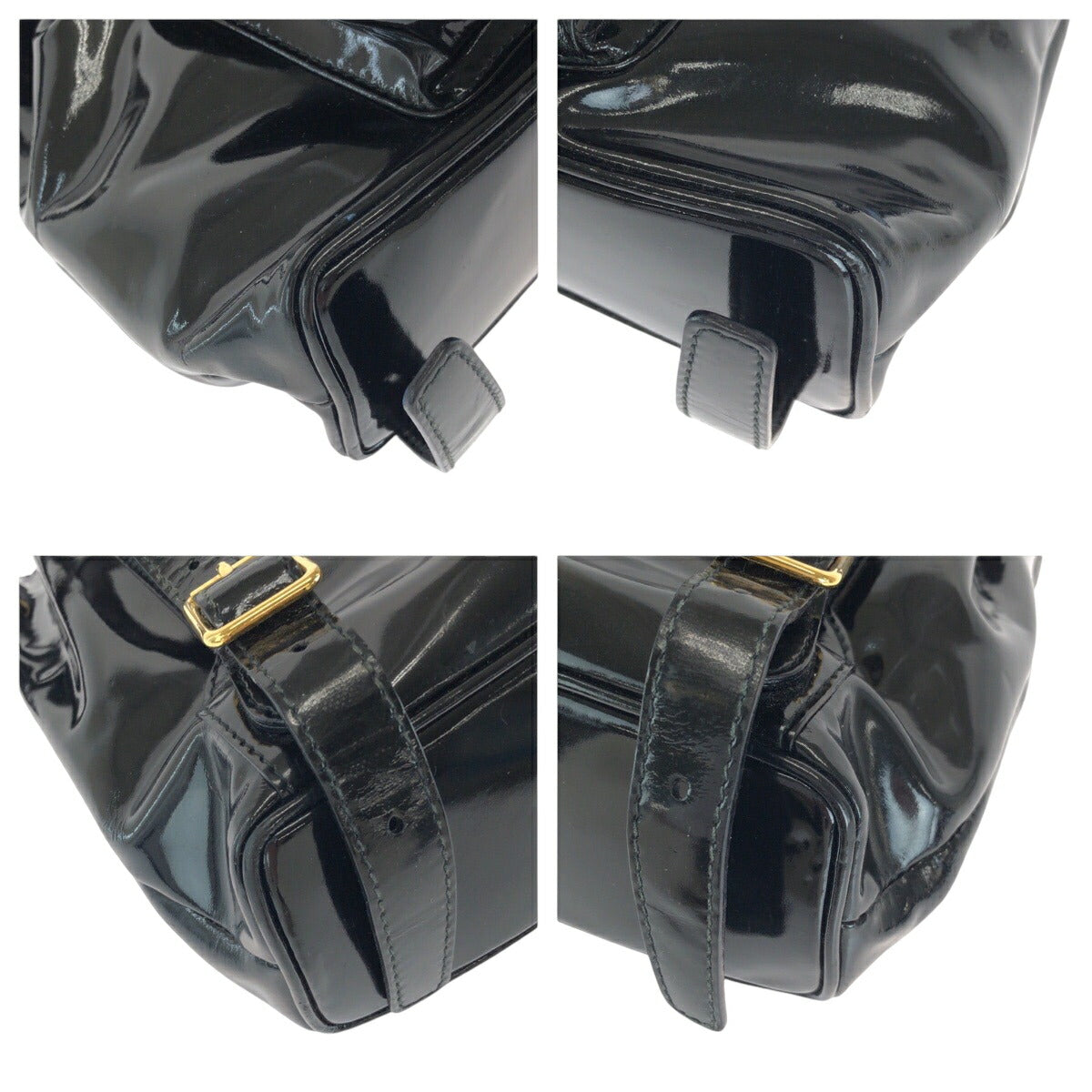 Gucci Bamboo Patent Backpack Leather
