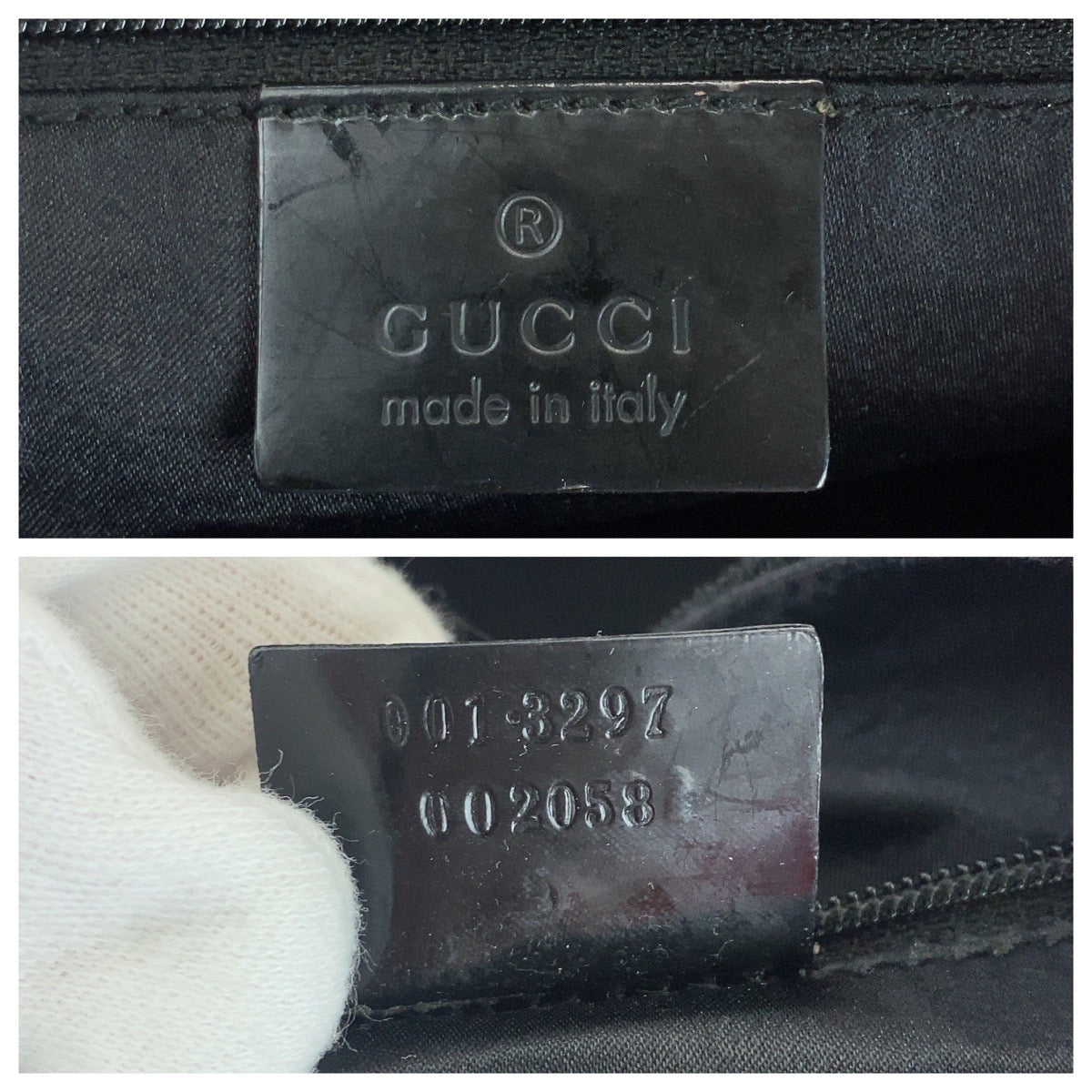 Gucci Hobo Patent Shoulder Bag Leather Canvas