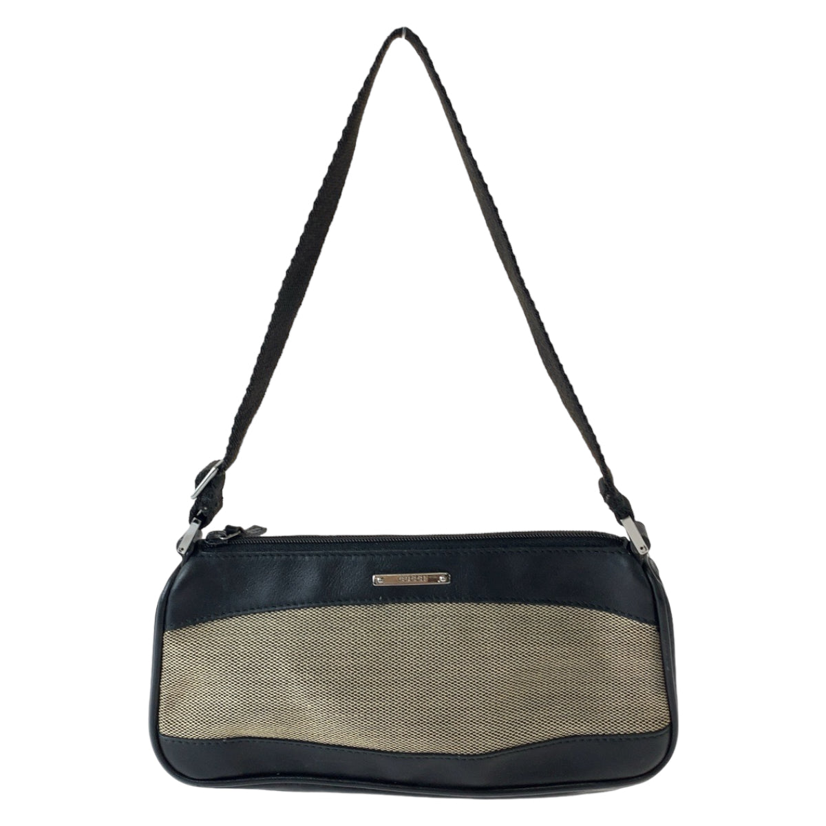 Gucci SilverMetal Canvas Black Brown Handbag